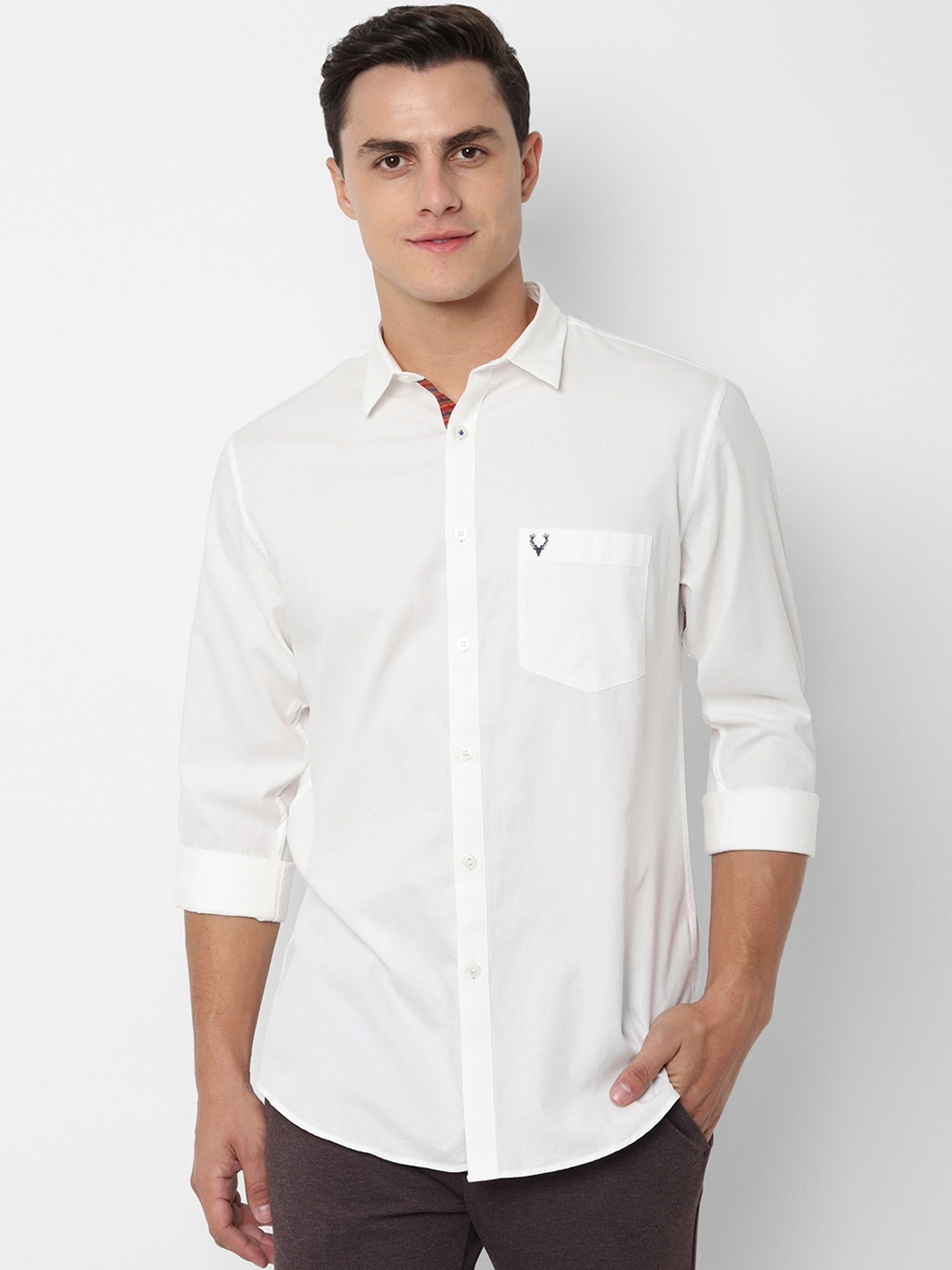 

Allen Solly Men White Slim Fit Solid Casual Shirt