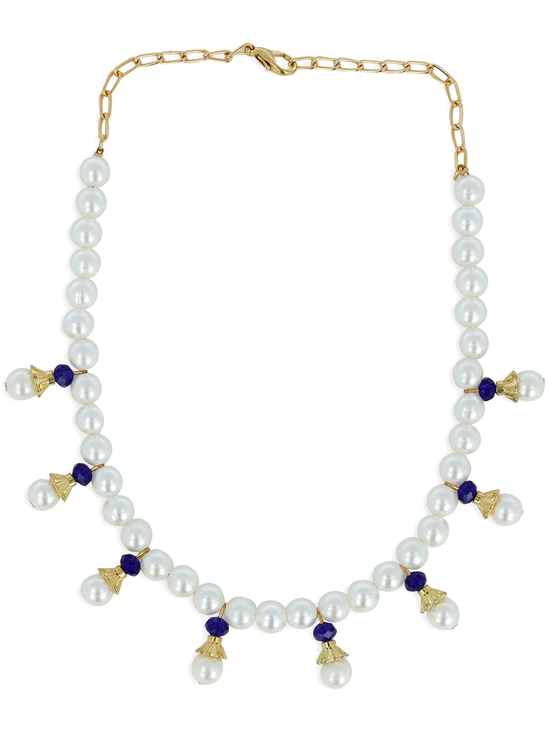 

AKSHARA Girls Blue & White Synthetic Handcrafted Necklace