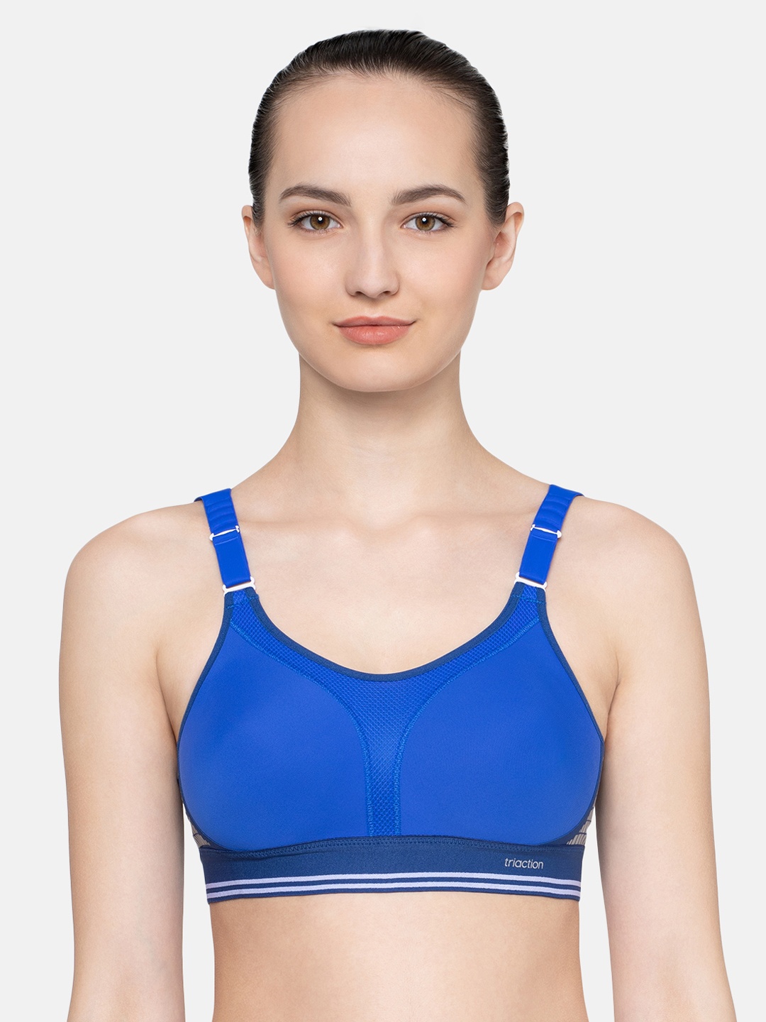 

Triumph Triaction Lite Non Padded Wireless Extreme Bounce Control Sports Bra, Blue