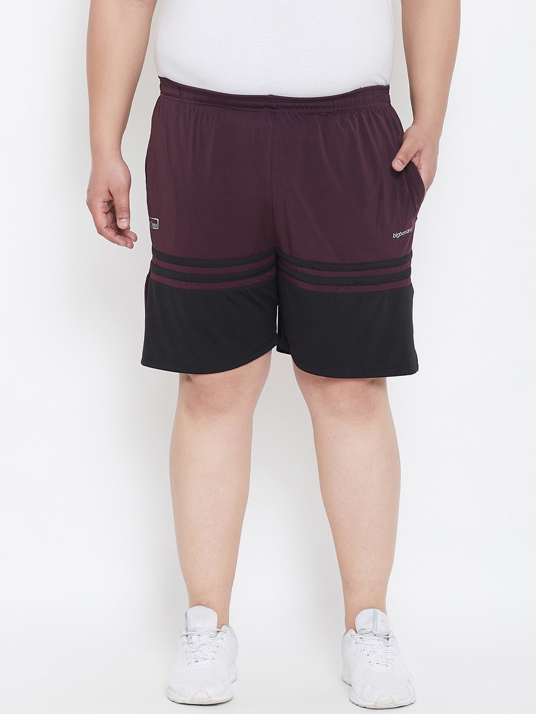 bigbanana Plus Size Men Maroon Solid Regular Shorts