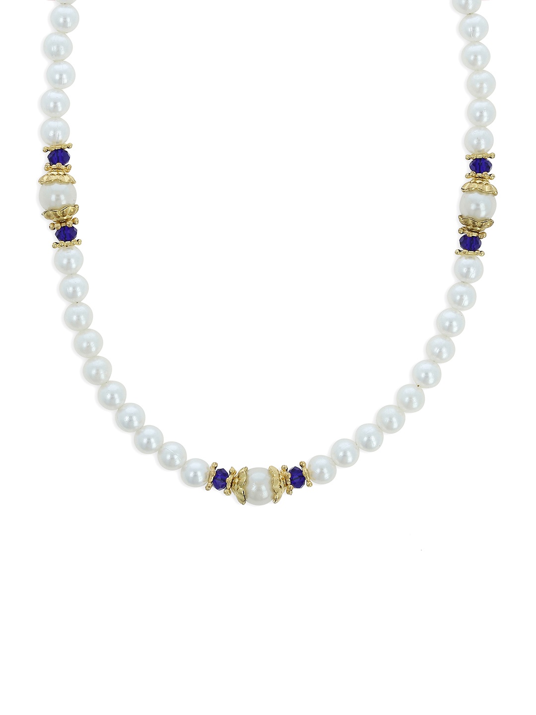 

AKSHARA Girls Blue & White Synthetic Handcrafted Necklace