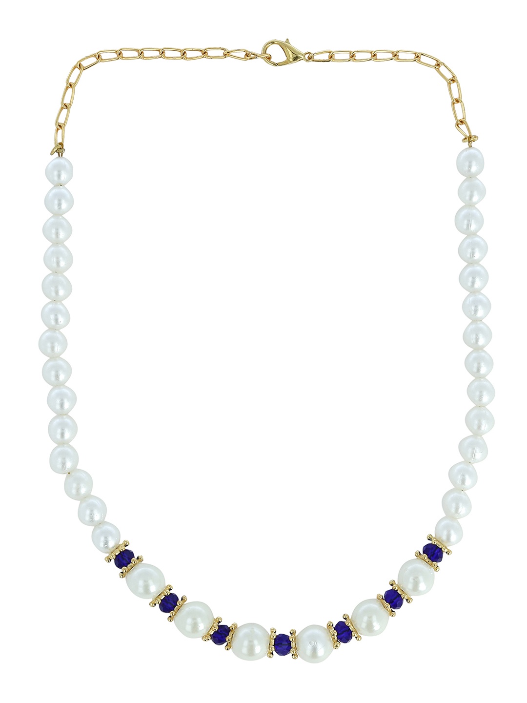 

AKSHARA Girls Blue & White Synthetic Handcrafted Necklace