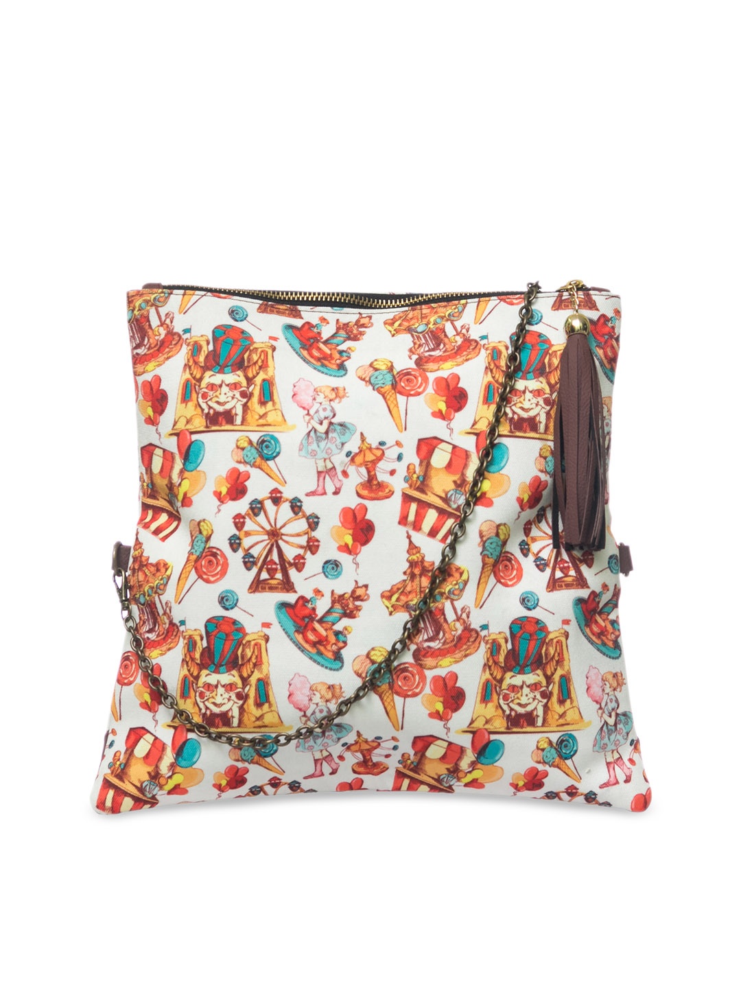 

BandBox Multicoloured Printed Foldover Clutch, Multi