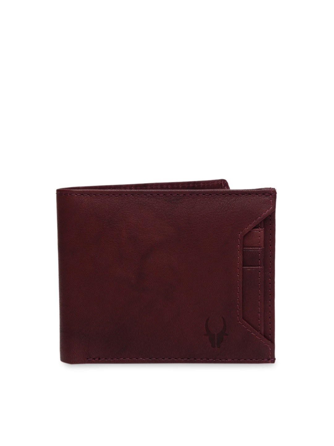 

WildHorn Men Burgundy Solid RFID Protected Genuine Leather Two Fold Wallet