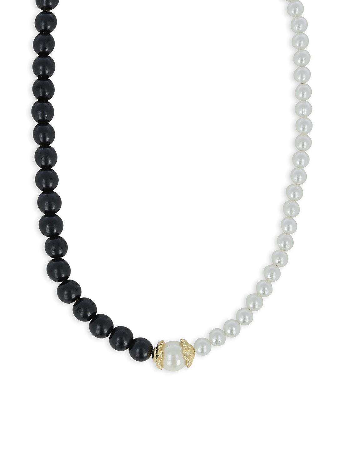 

AKSHARA Girls Black & White Synthetic Handcrafted Necklace