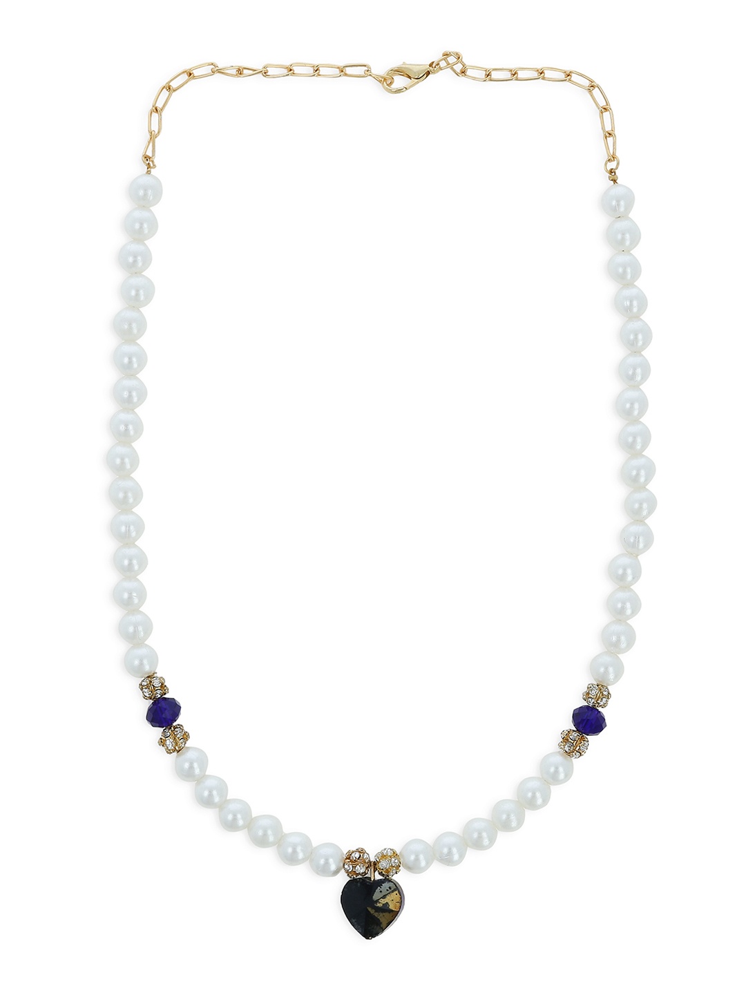 

AKSHARA Girls Blue & White Synthetic Handcrafted Necklace