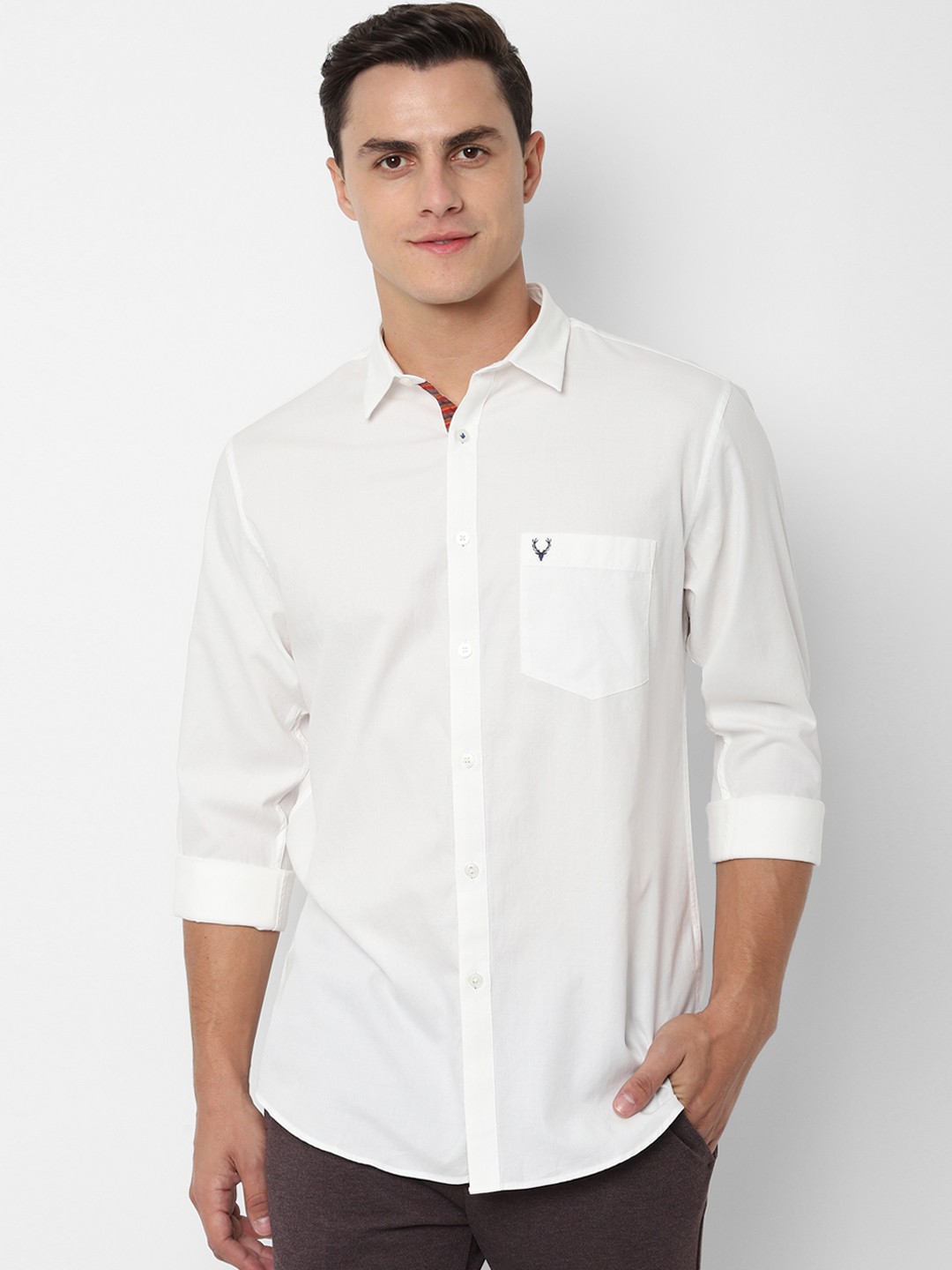 

Allen Solly Men White Slim Fit Solid Casual Shirt