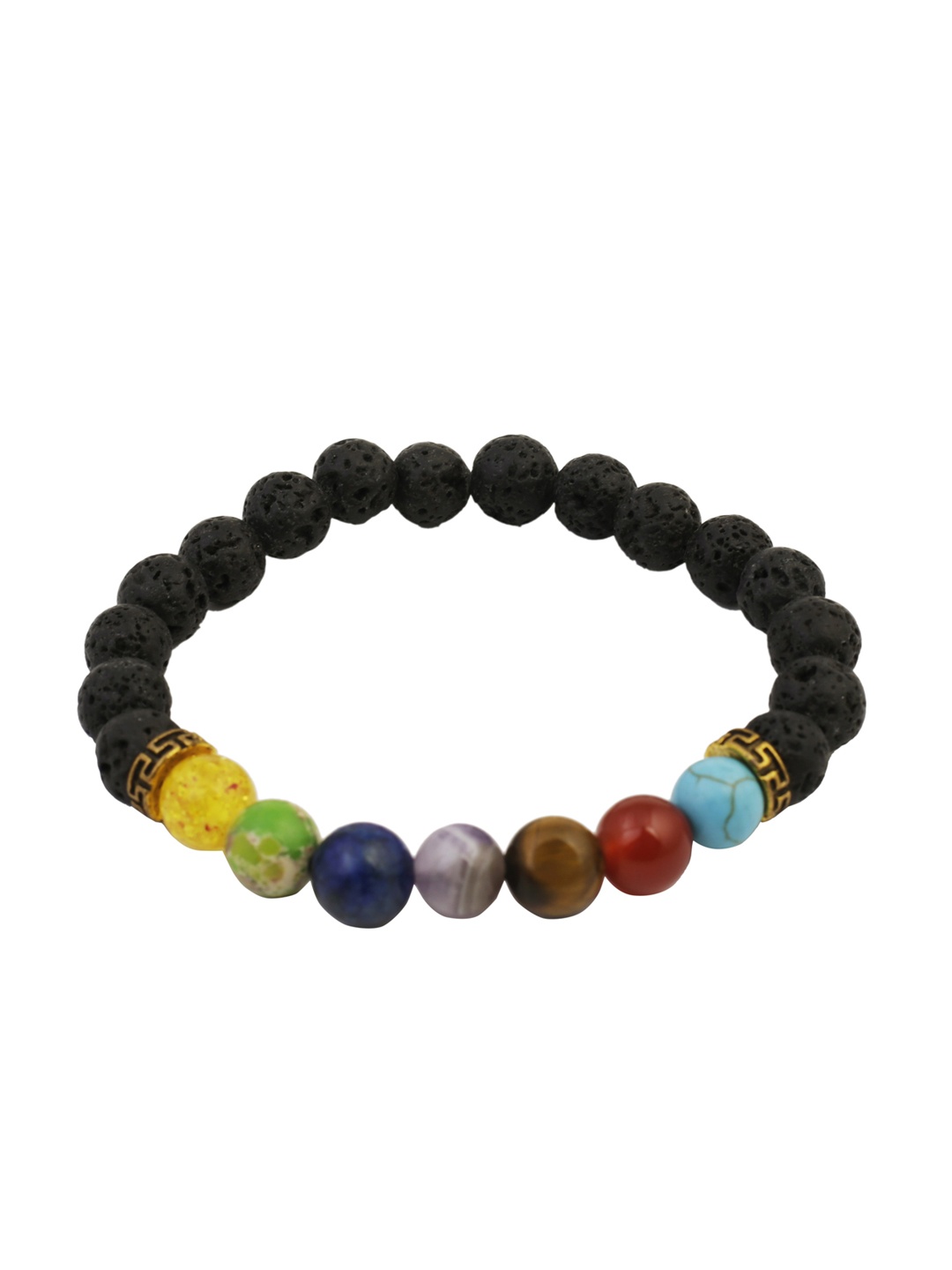 

DUGRISTYLE Men Black Sterling Silver Elasticated Bracelet
