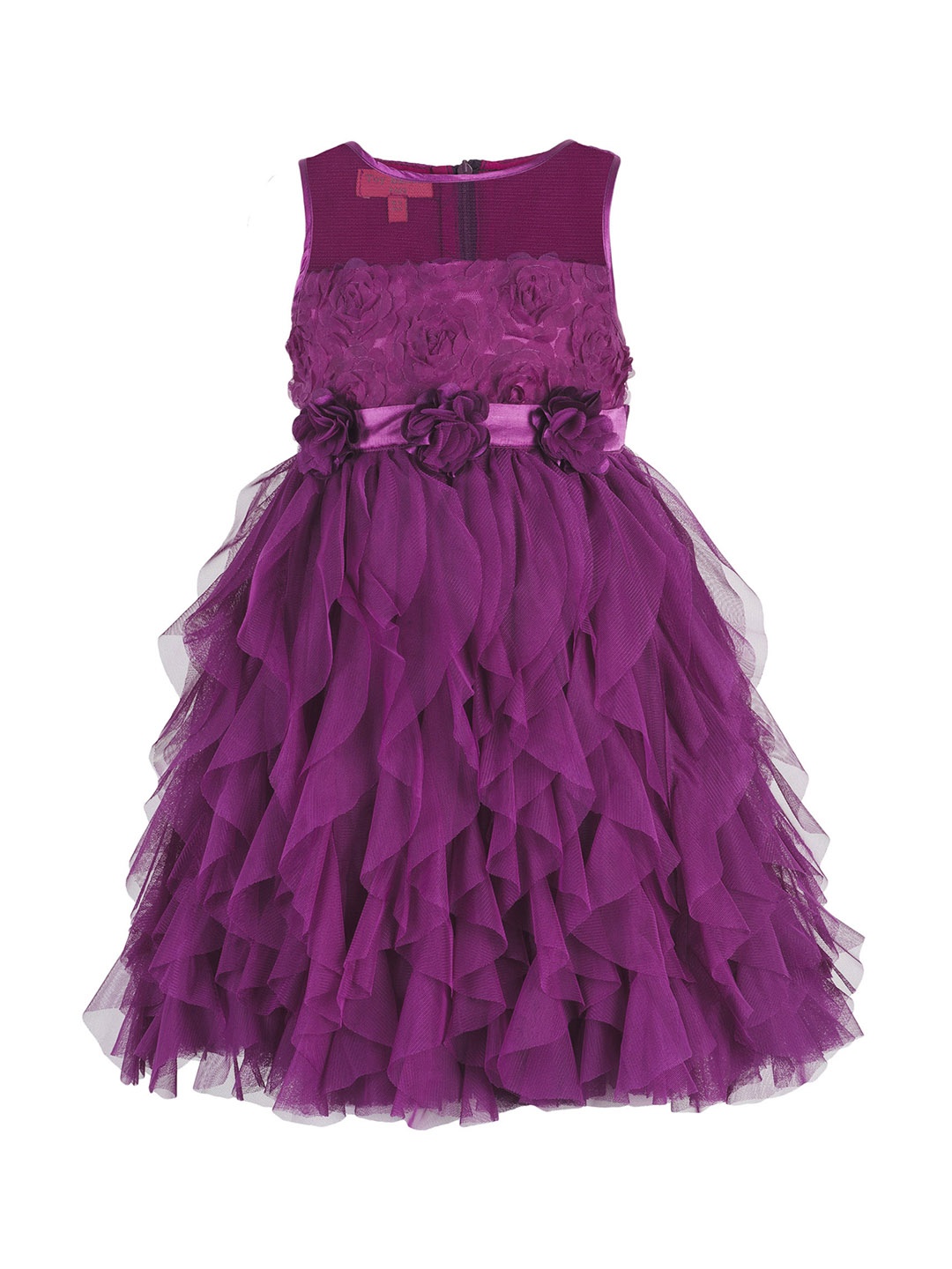 

Toy Balloon kids Girls Purple Self Design Fit and Flare Dress