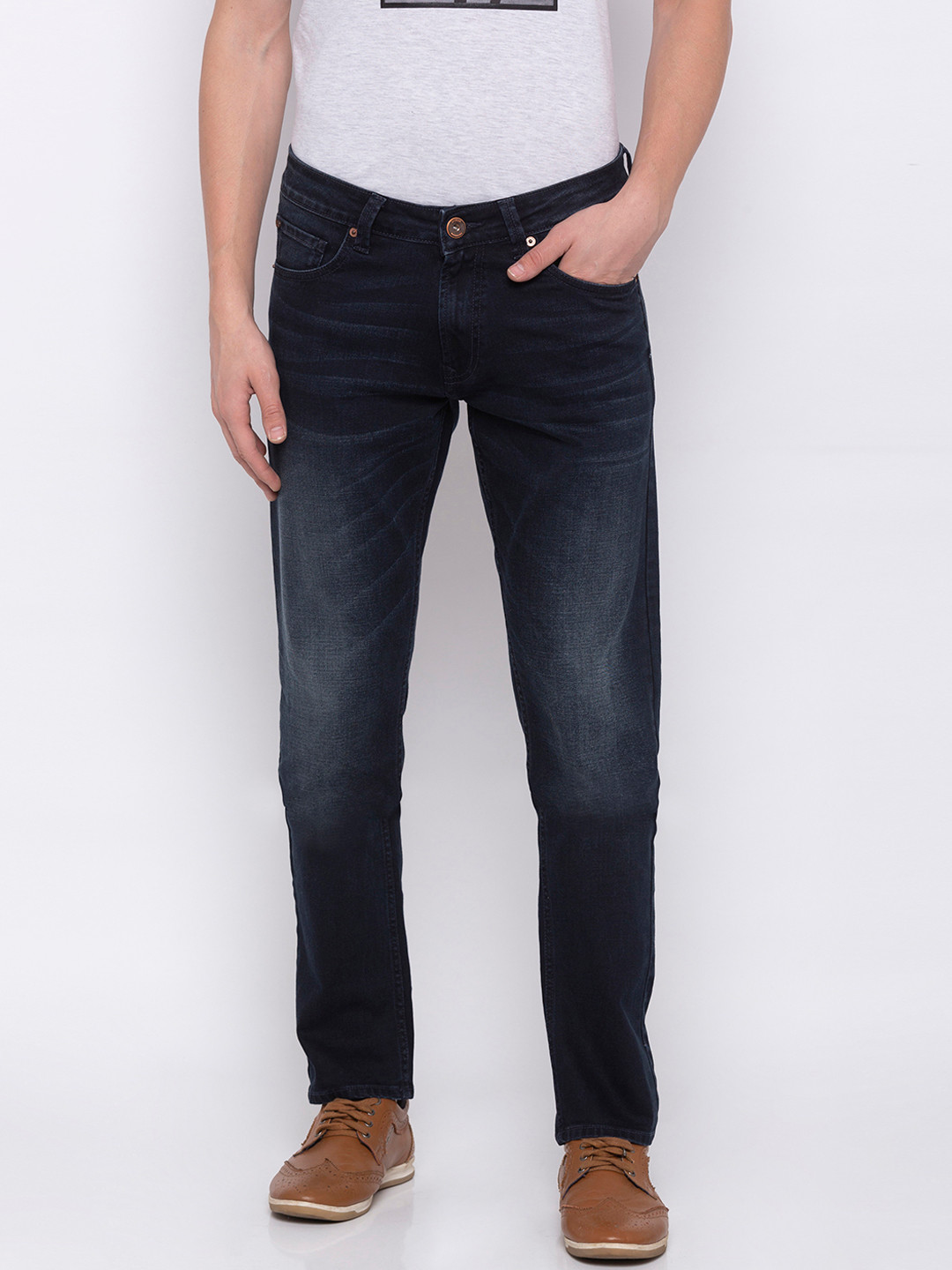 

SPYKAR Men Blue Regular Fit Mid-Rise Clean Look Jeans