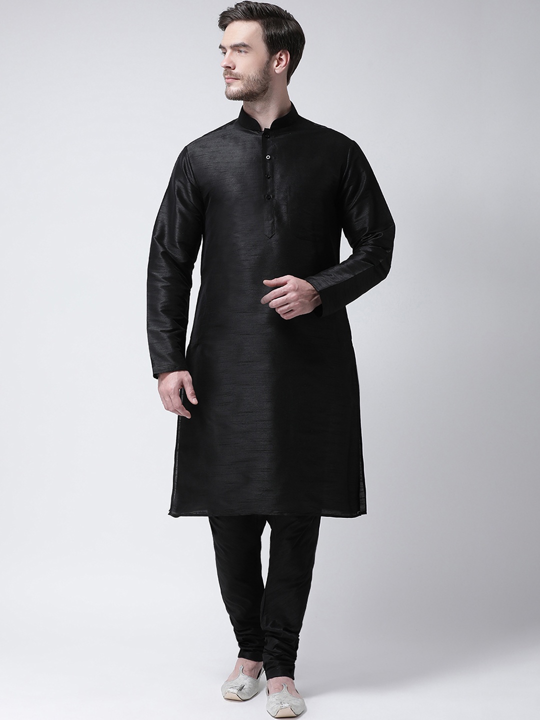 

SG LEMAN Men Black Solid Kurta with Pyjamas