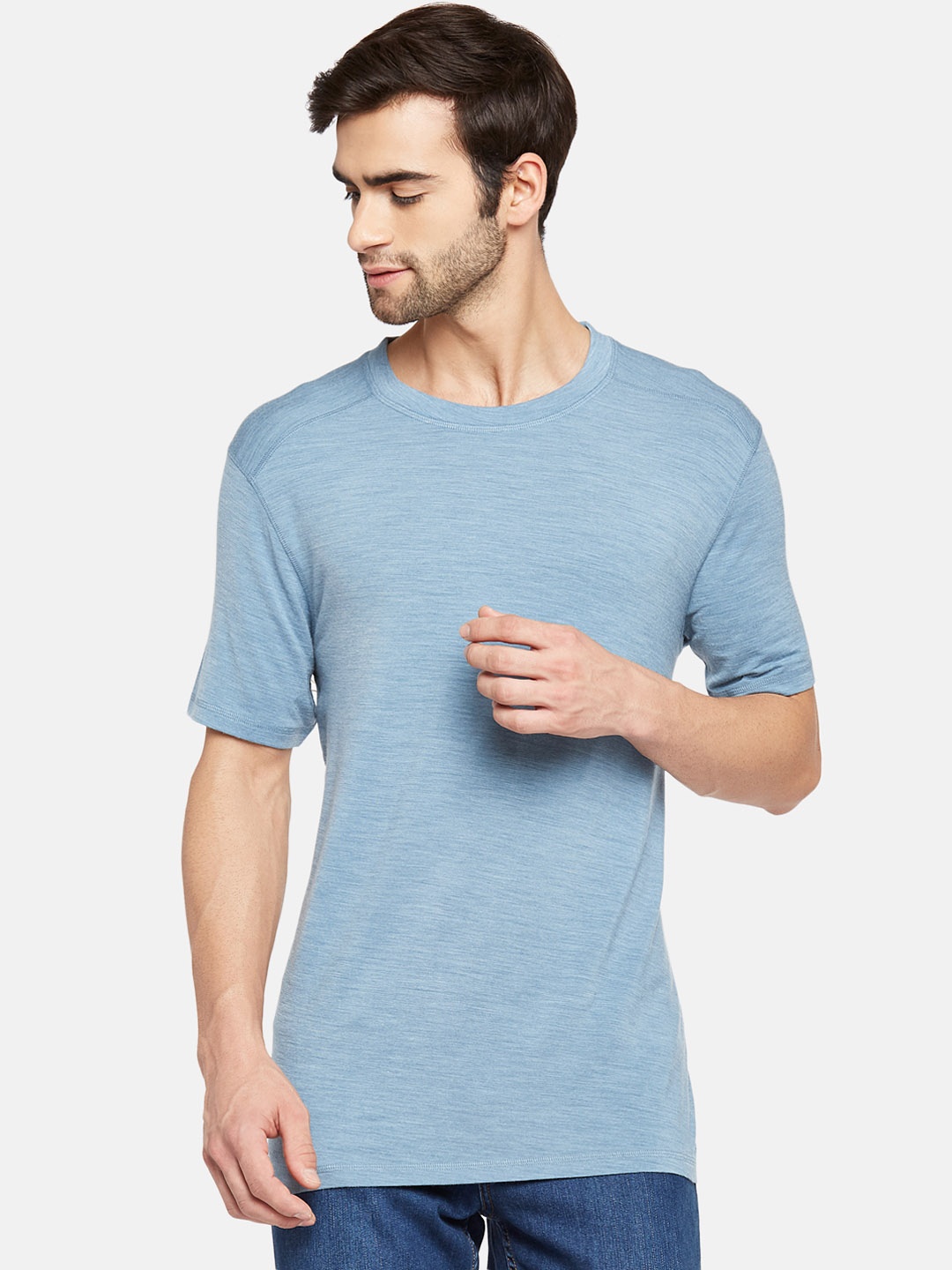 

Kosha Men Sky Blue Ski Base Merino Wool & Bamboo Thermal T-Shirt