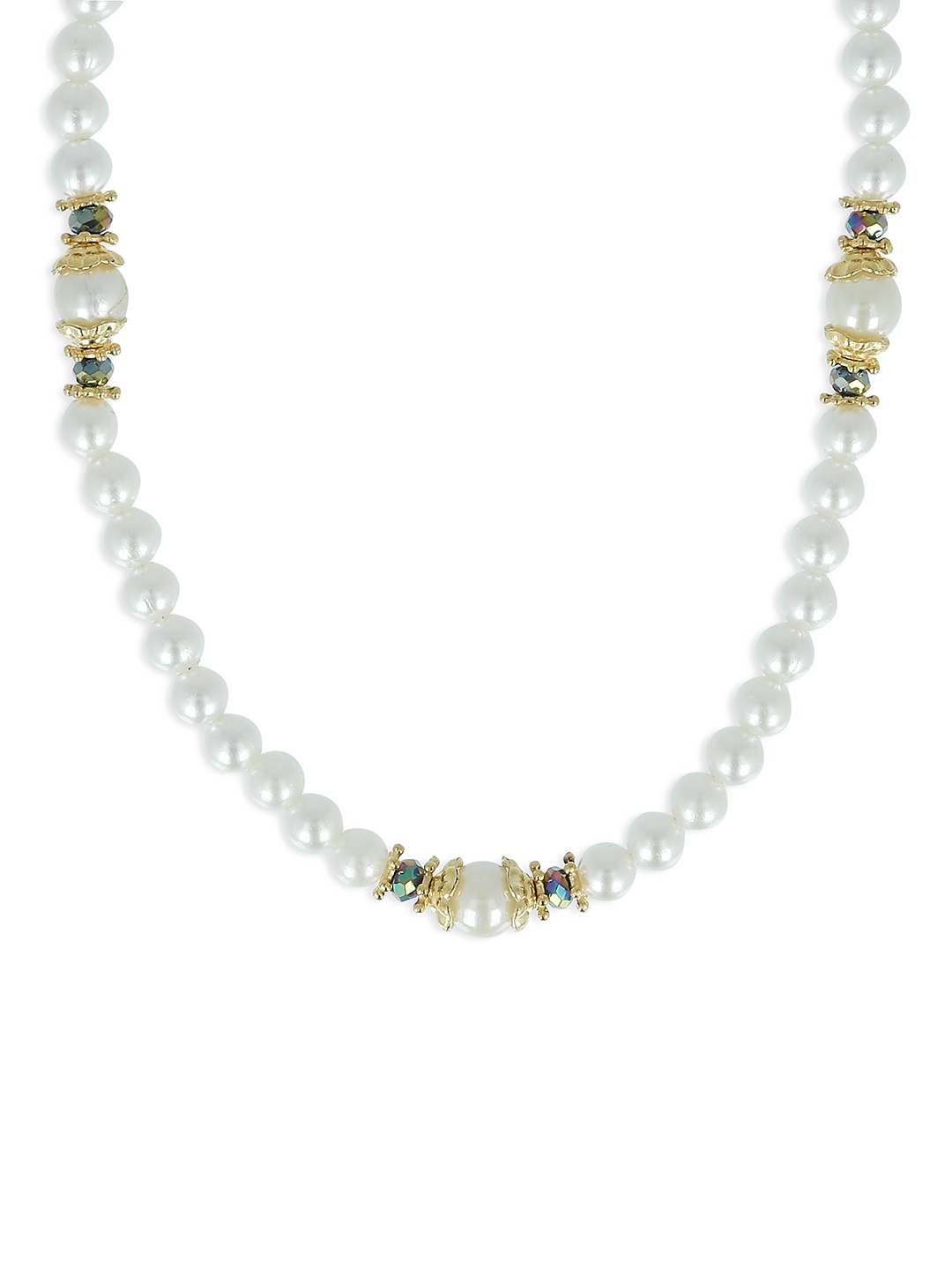 

AKSHARA Girls White & Gold-Toned Synthetic Handcrafted Necklace