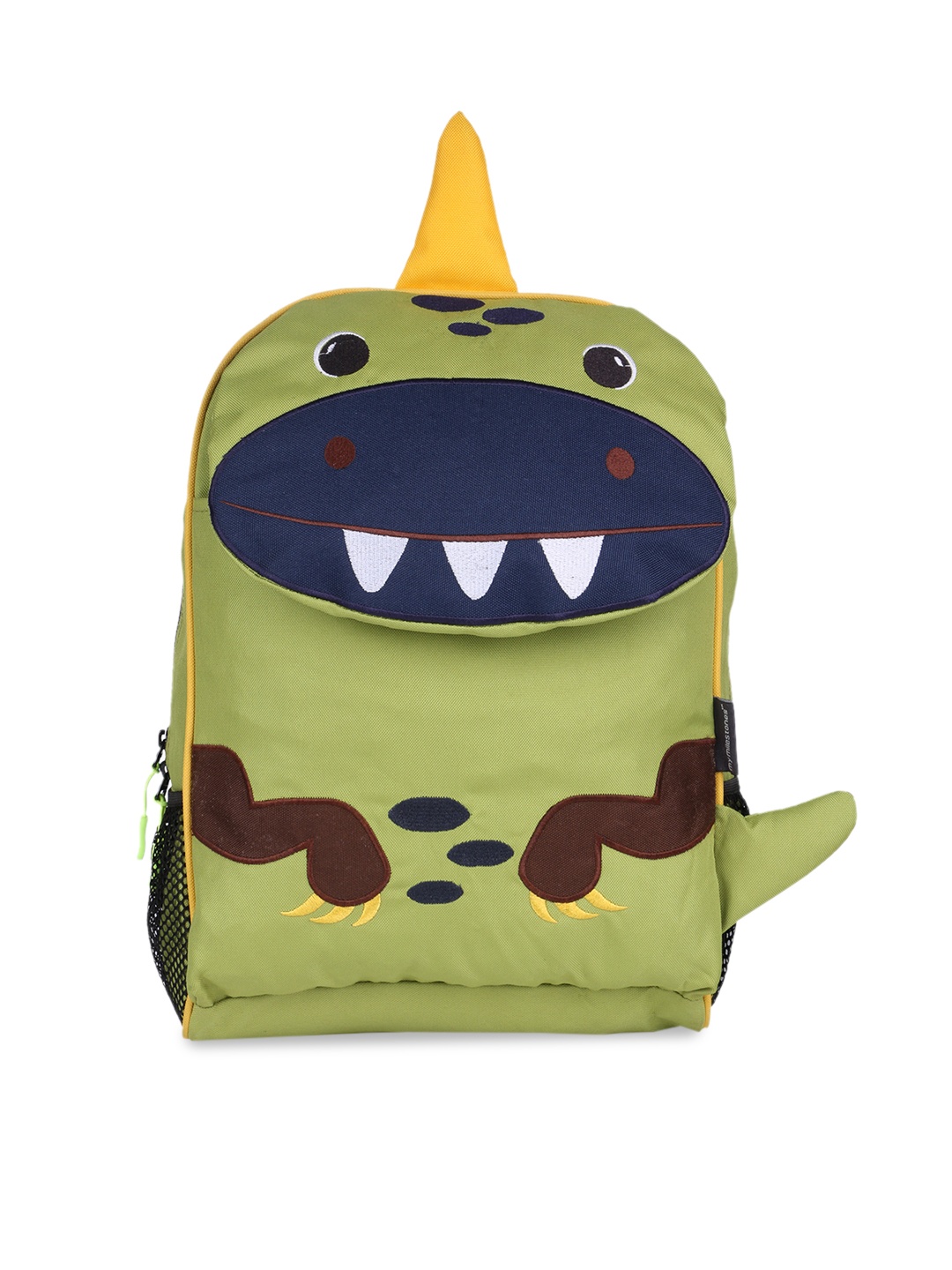 My Milestones Kids Green & Blue Dino Colourblocked Backpack