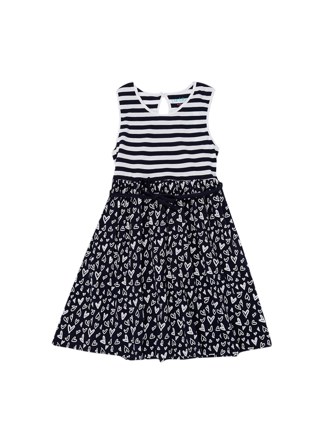 

Pantaloons Junior Girls Navy Blue Printed Fit and Flare Dress