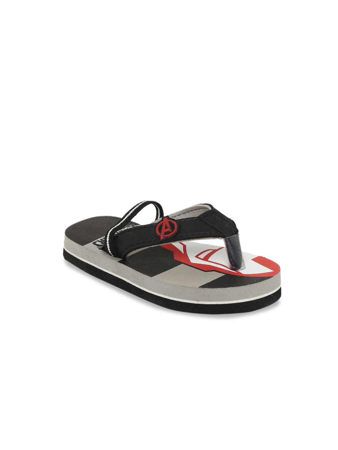 toothless Boys Black & Grey Marvel Avengers Printed Thong Flip-Flops