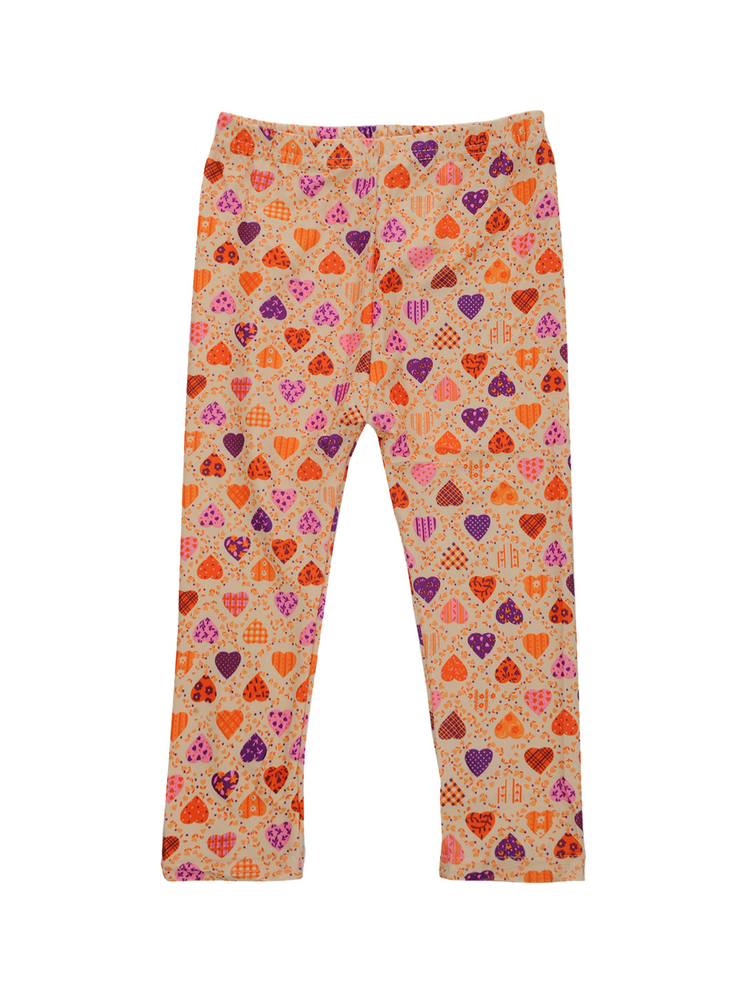 

TINY HUG Girls Beige & Red Printed Tights