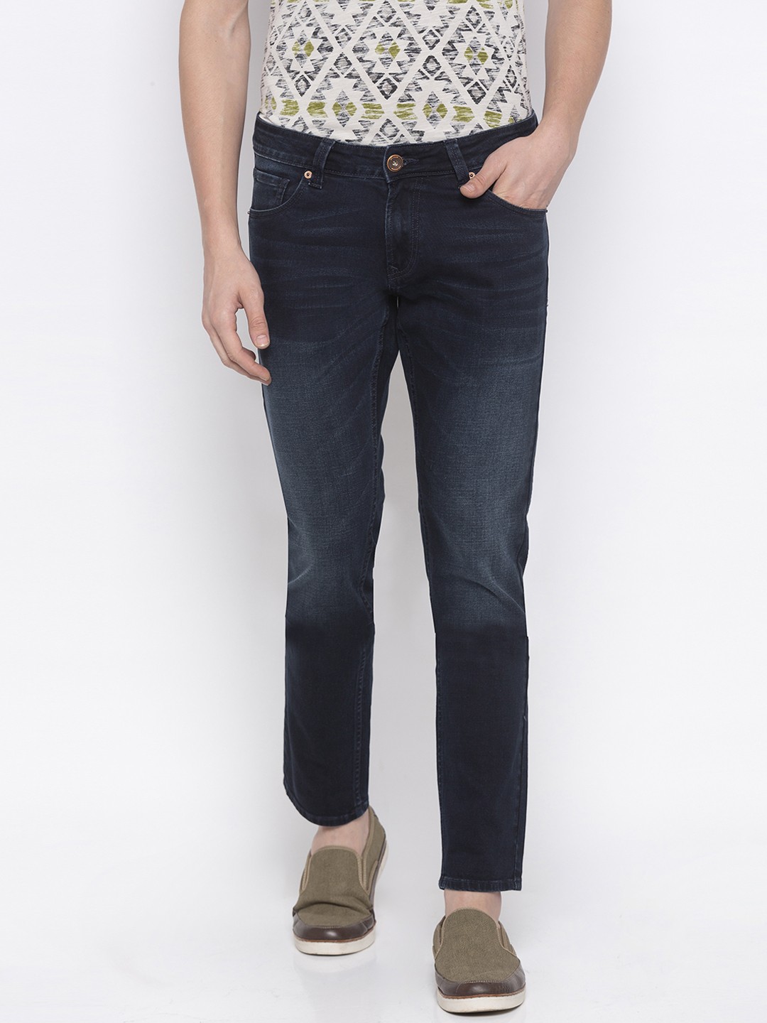 

SPYKAR Men Navy Blue Skinny Fit Low-Rise Clean Look Jeans