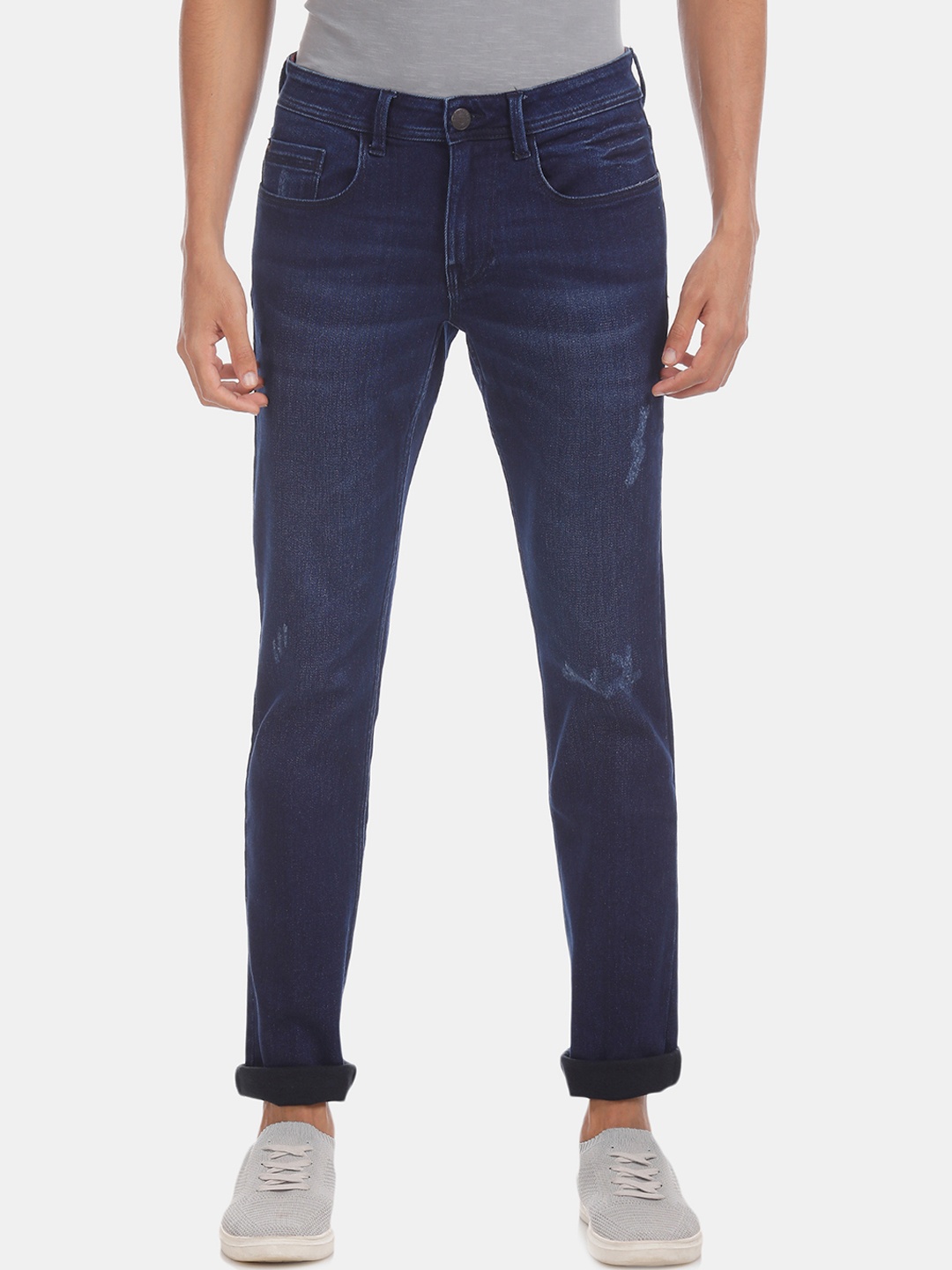 

Cherokee Men Blue Slim Fit Mid-Rise Low Distress Stretchable Jeans