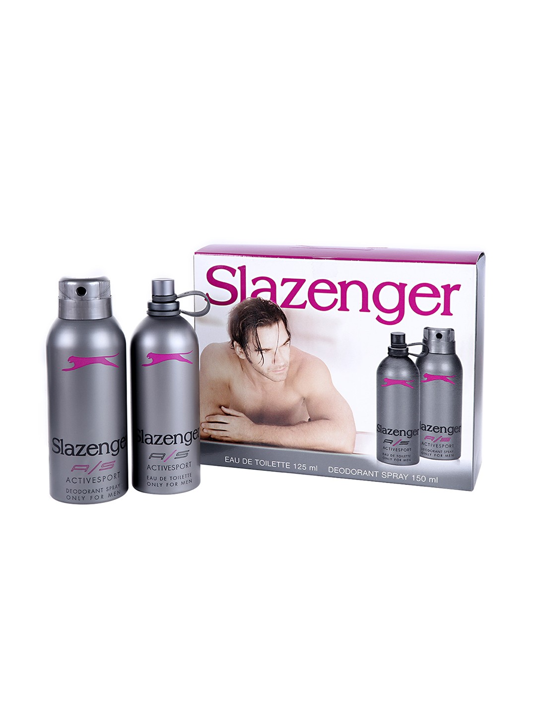 

Slazenger Men Pack of 2 Perfume & Body Deodorant Gift Set 275 ml, Grey