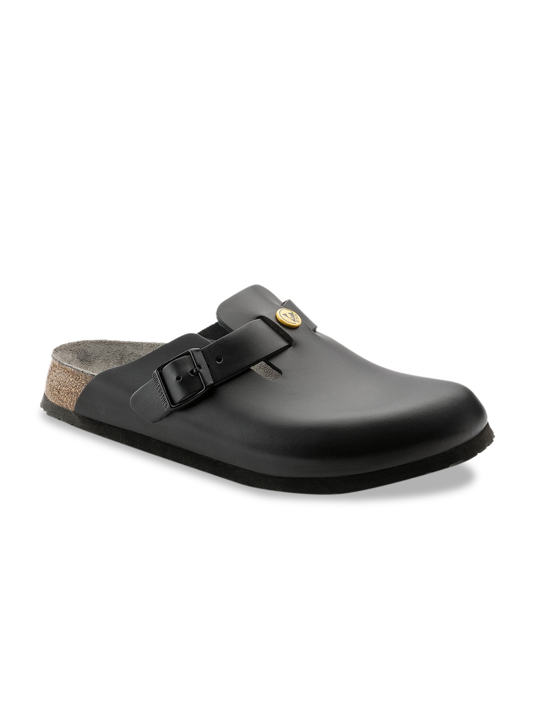 

Birkenstock Unisex Boston ESD Black Natural Leather Regular Width Clogs