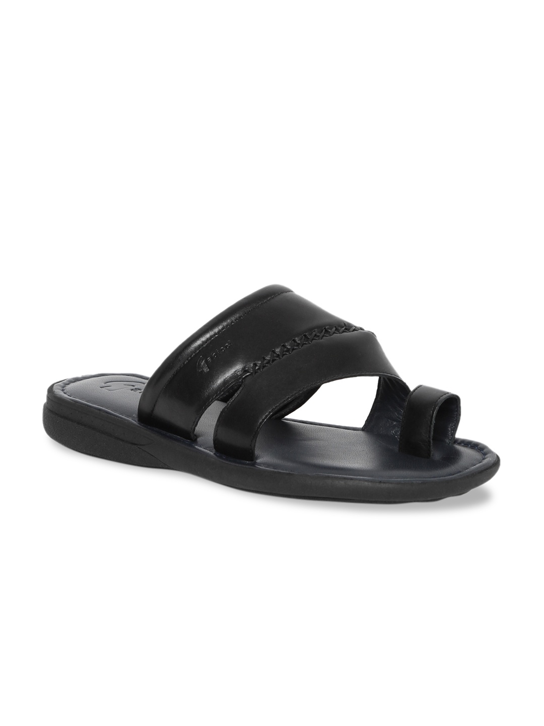 

GABICCI Men Black Leather Comfort Sandals