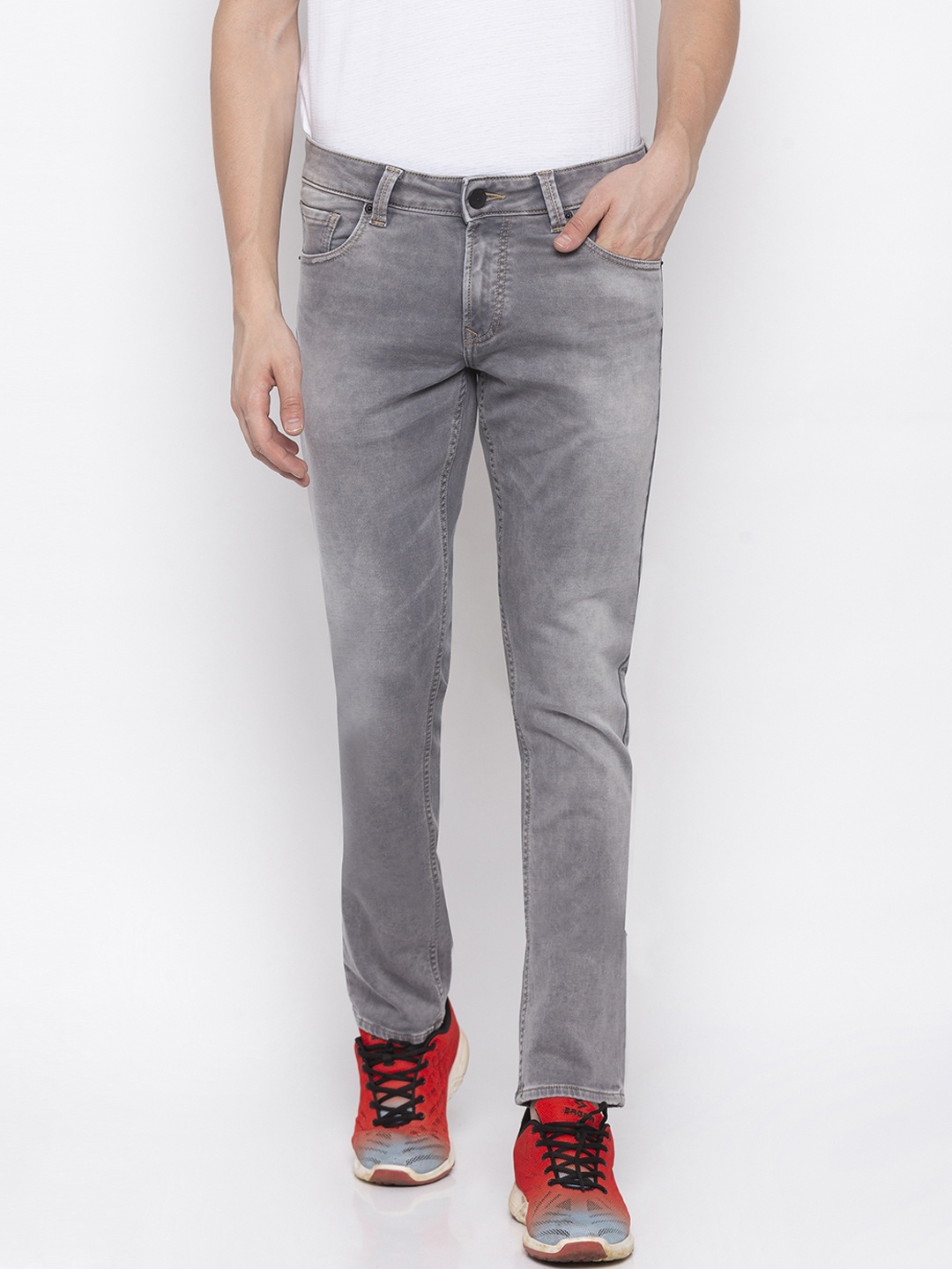 

SPYKAR Men Grey Skinny Fit Low-Rise Clean Look Jeans