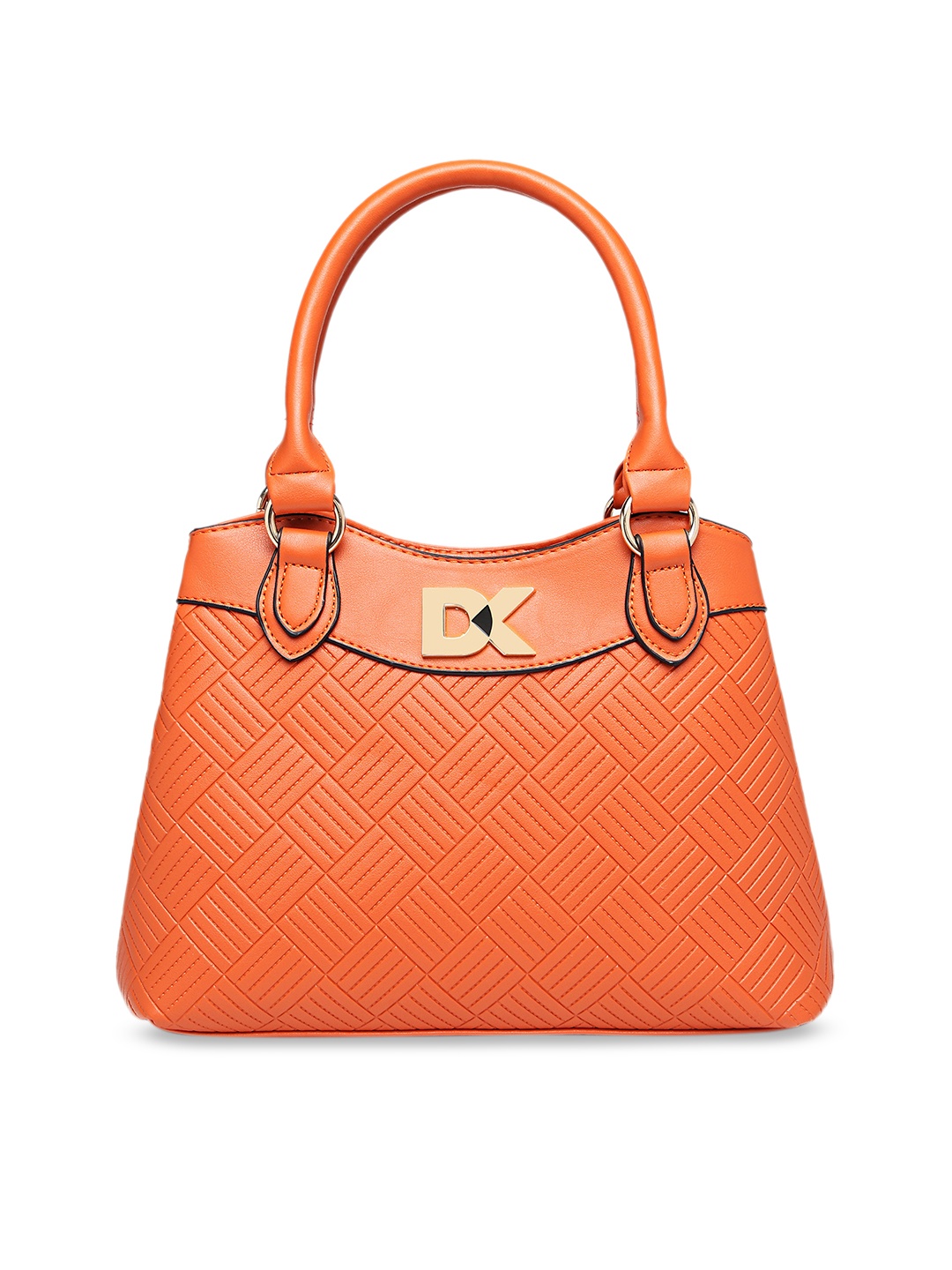 

Diana Korr Orange Textured Handheld Bag