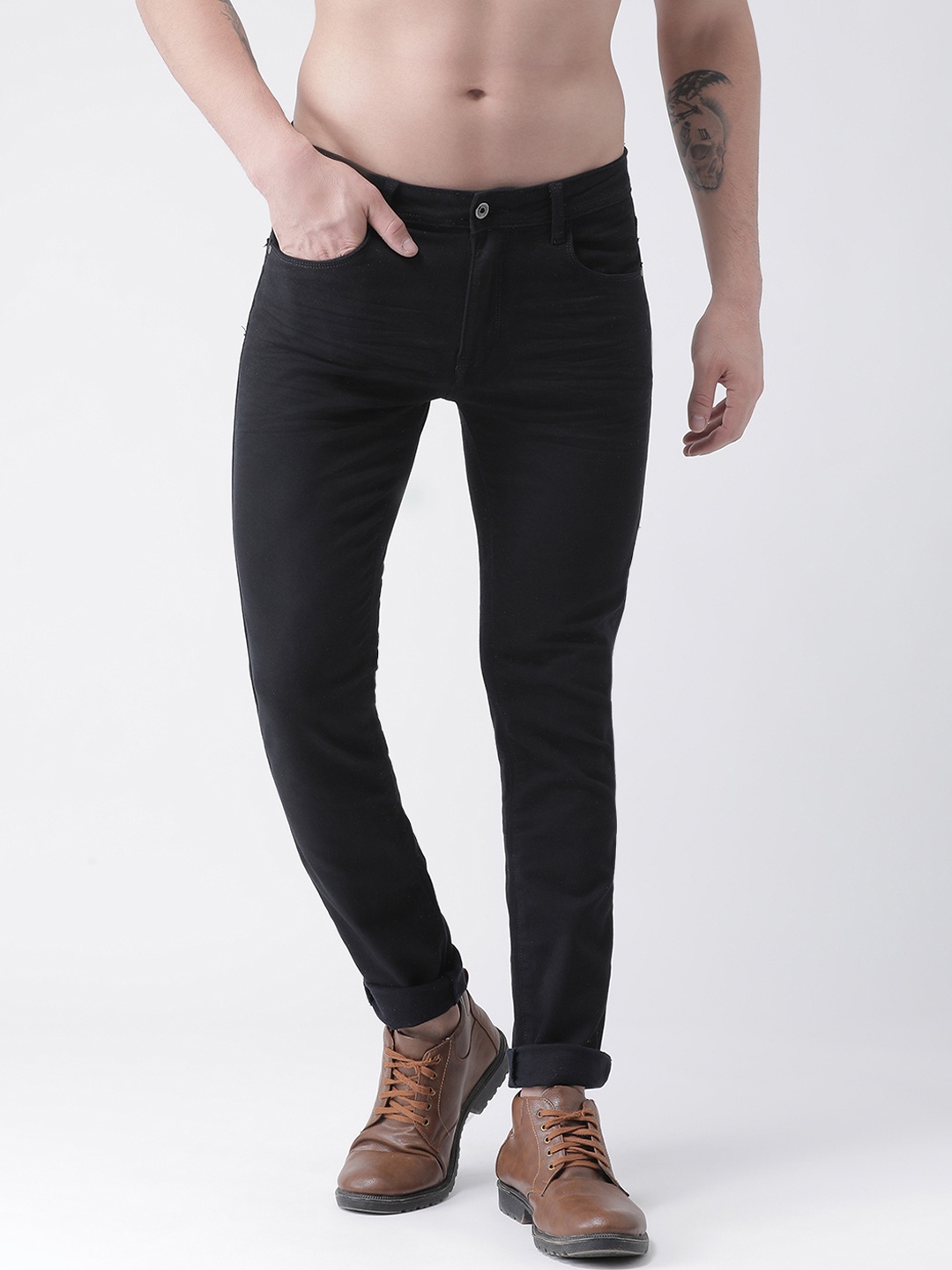 

Rex Straut Jeans Men Blue Slim Fit Mid-Rise Clean Look Stretchable Jeans