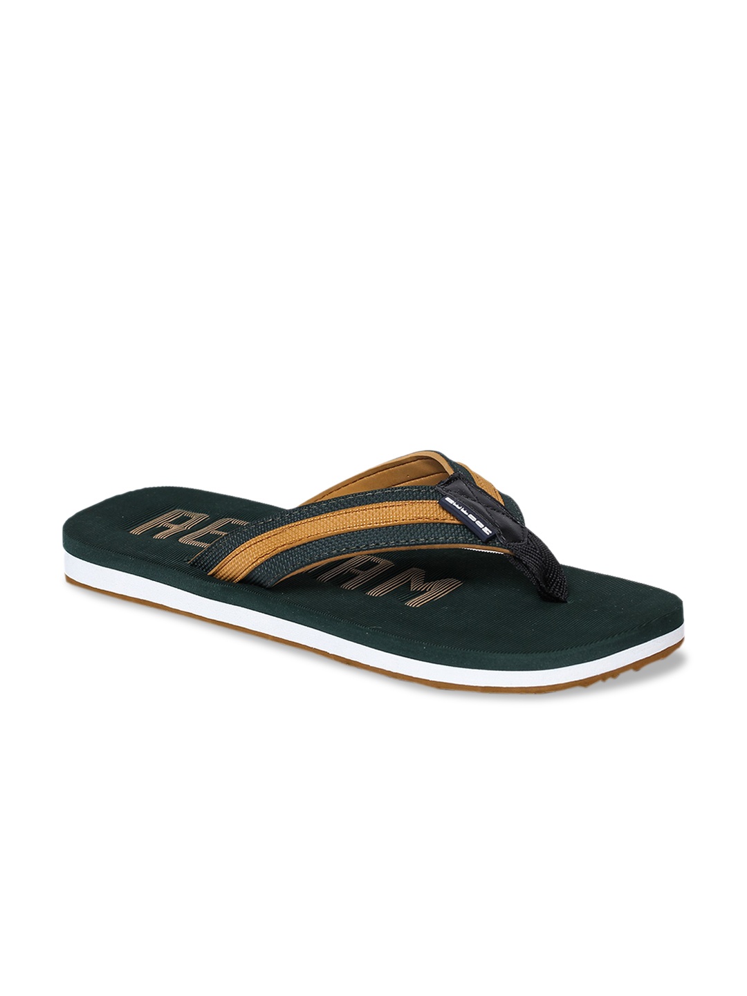 

REFOAM Men Brown & Navy Blue Striped Flip Flops