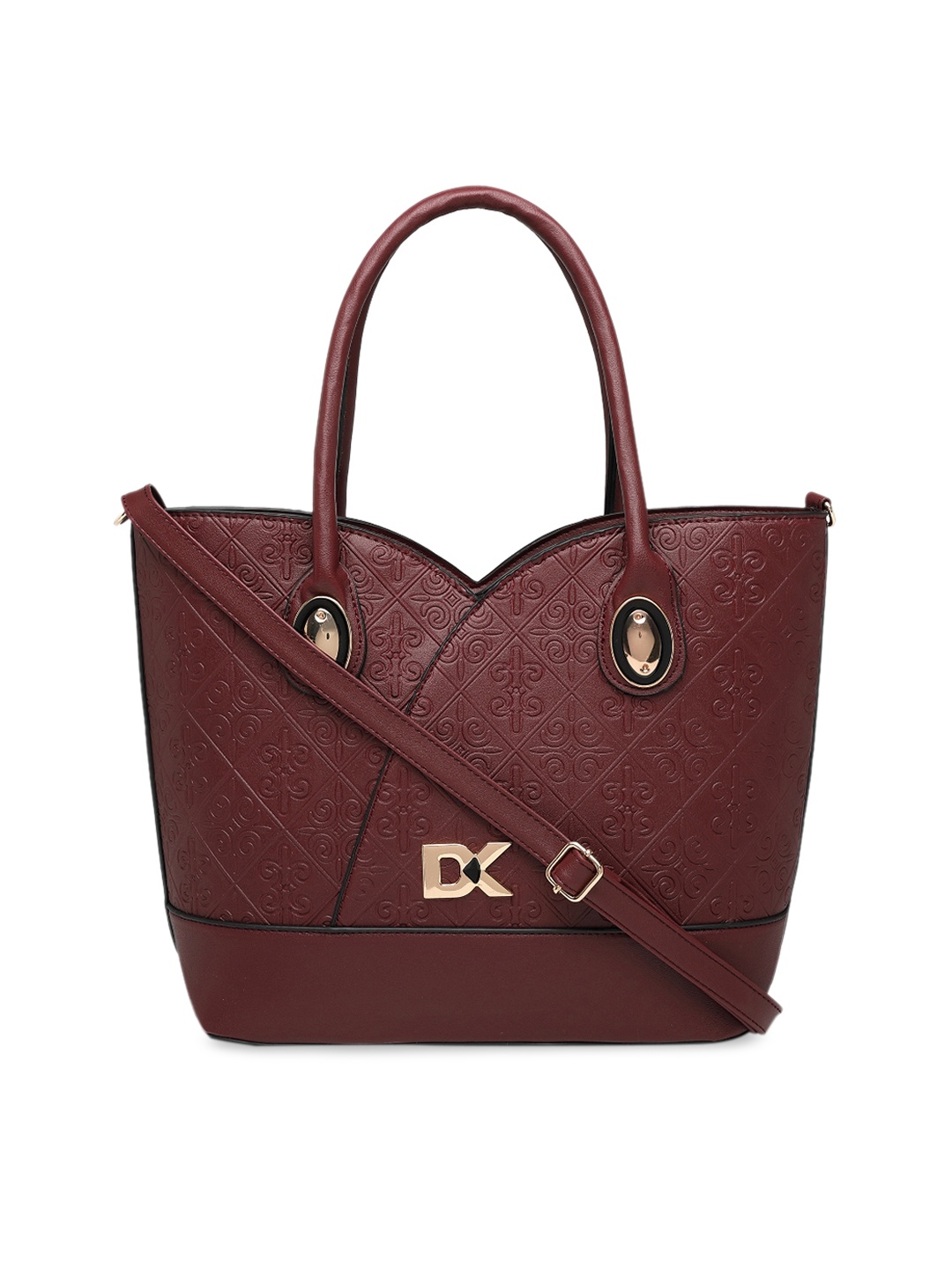 

Diana Korr Maroon Textured Handheld Bag