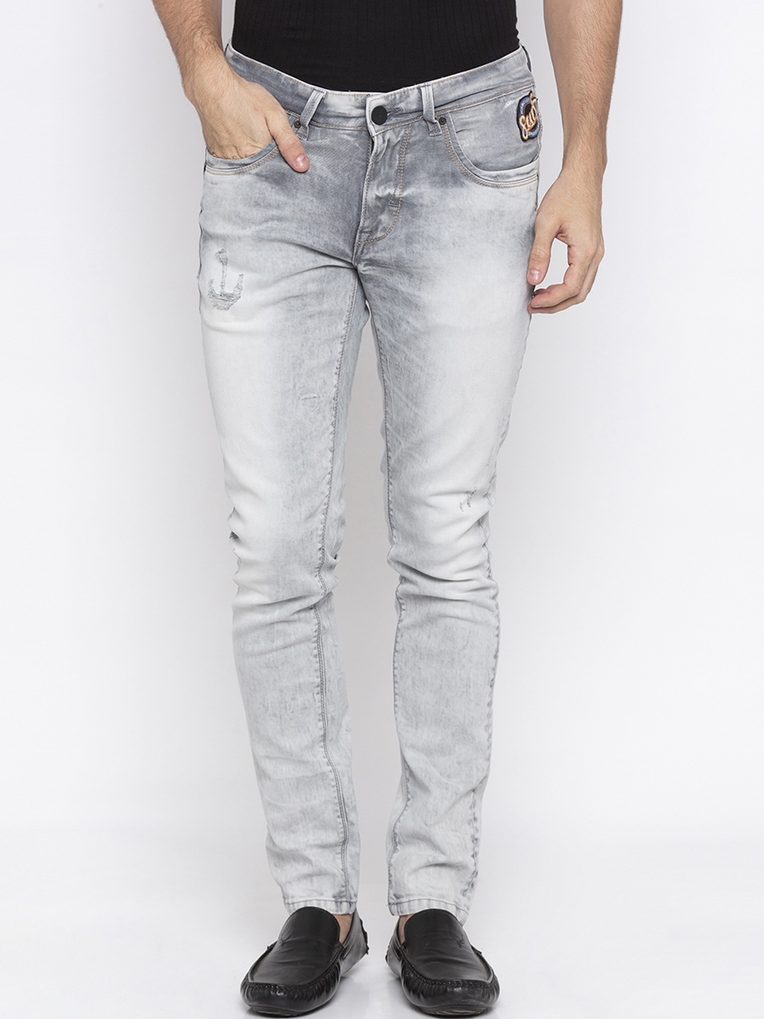 

SPYKAR Men Grey Skinny Fit Low-Rise Clean Look Jeans