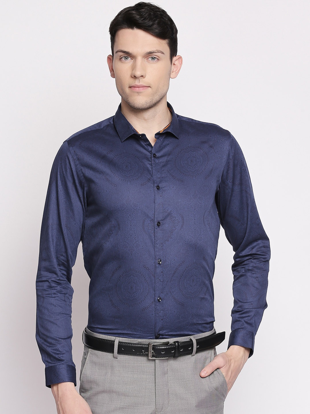 

RICHARD PARKER by Pantaloons Men Blue Slim Fit Printed Party Shirt