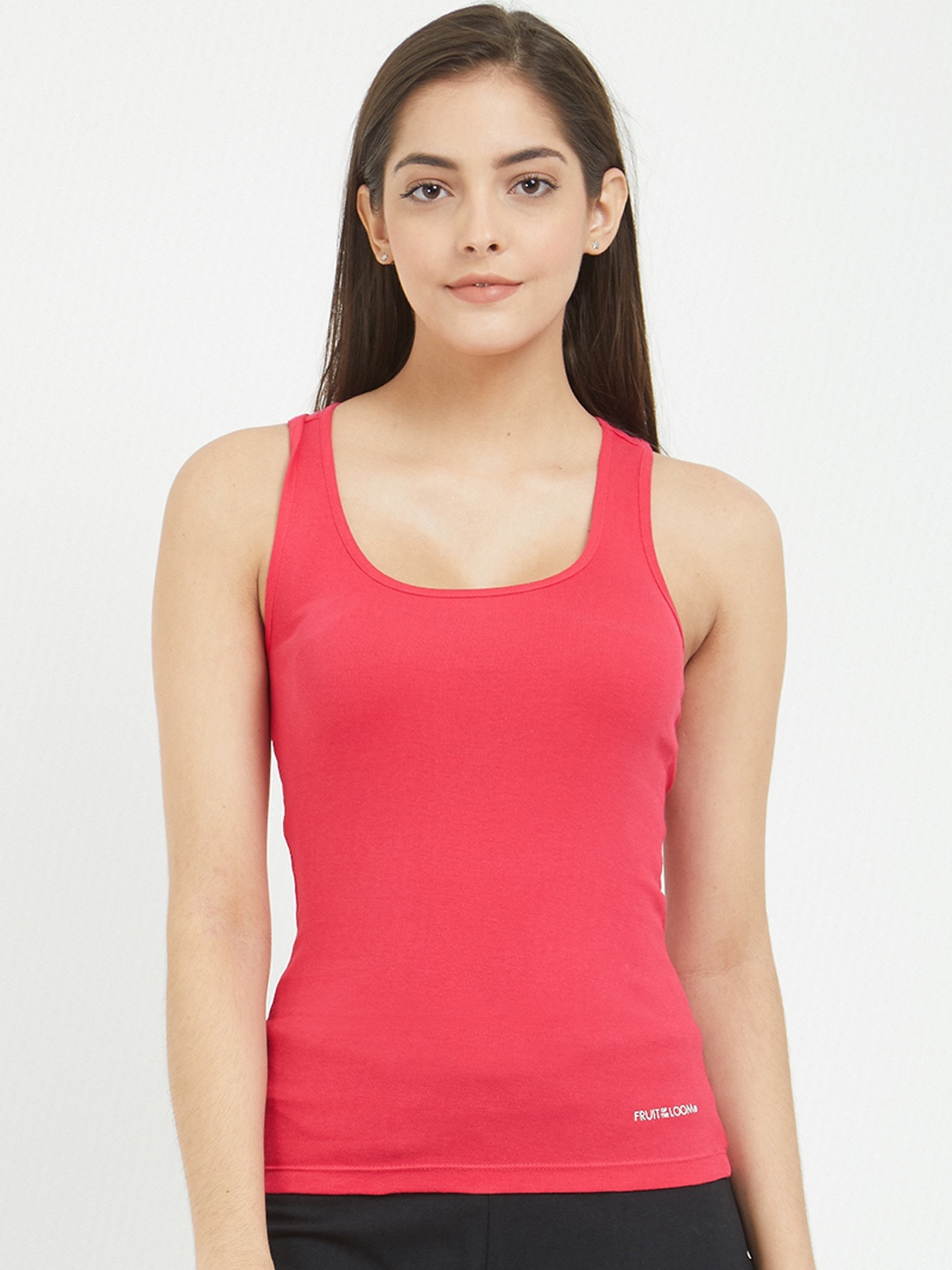 

Fruit of the loom Women Pink Solid Racer Back Camisole FRBS01-A1S6