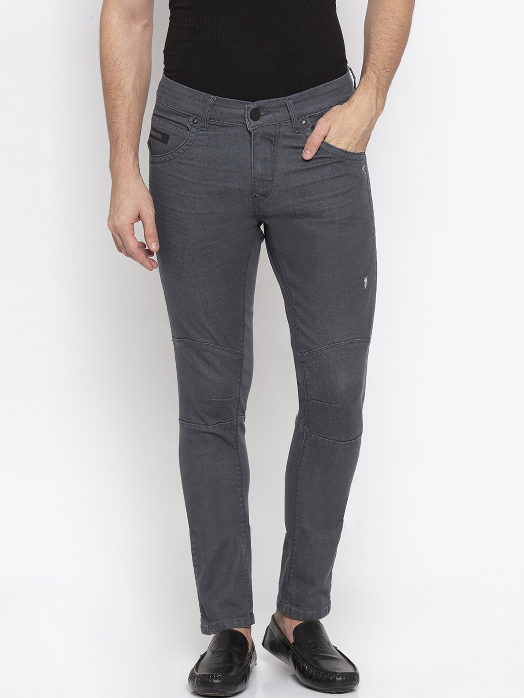 

SPYKAR Men Grey Skinny Fit Low-Rise Low Distress Jeans