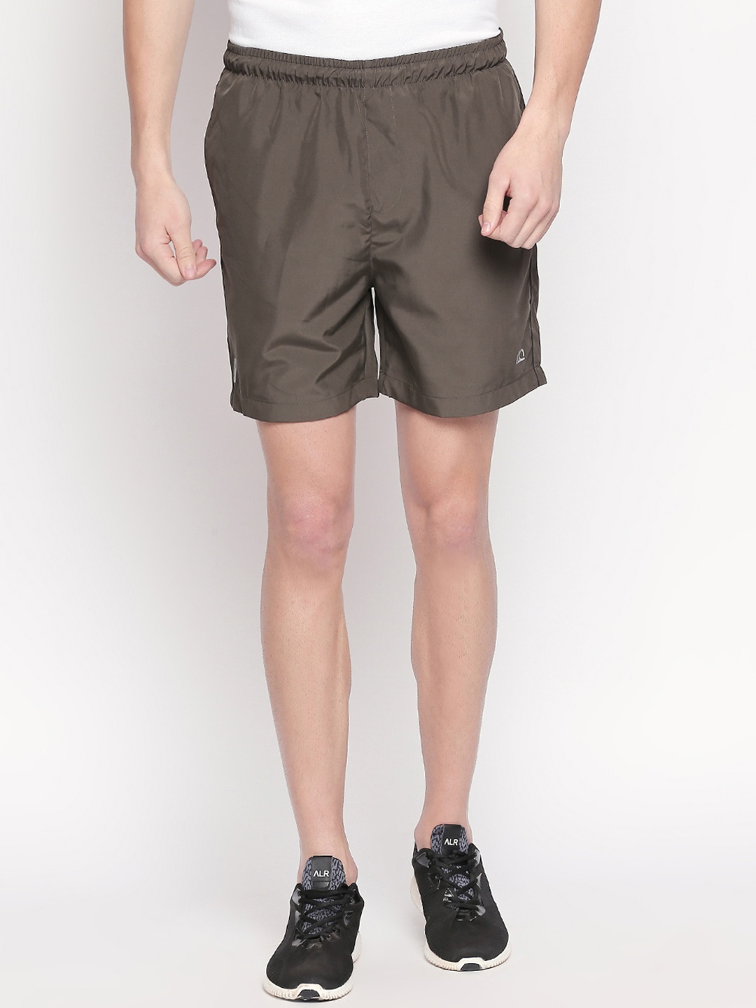 

Ajile by Pantaloons Men Olive Brown Solid Slim Fit Sports Shorts