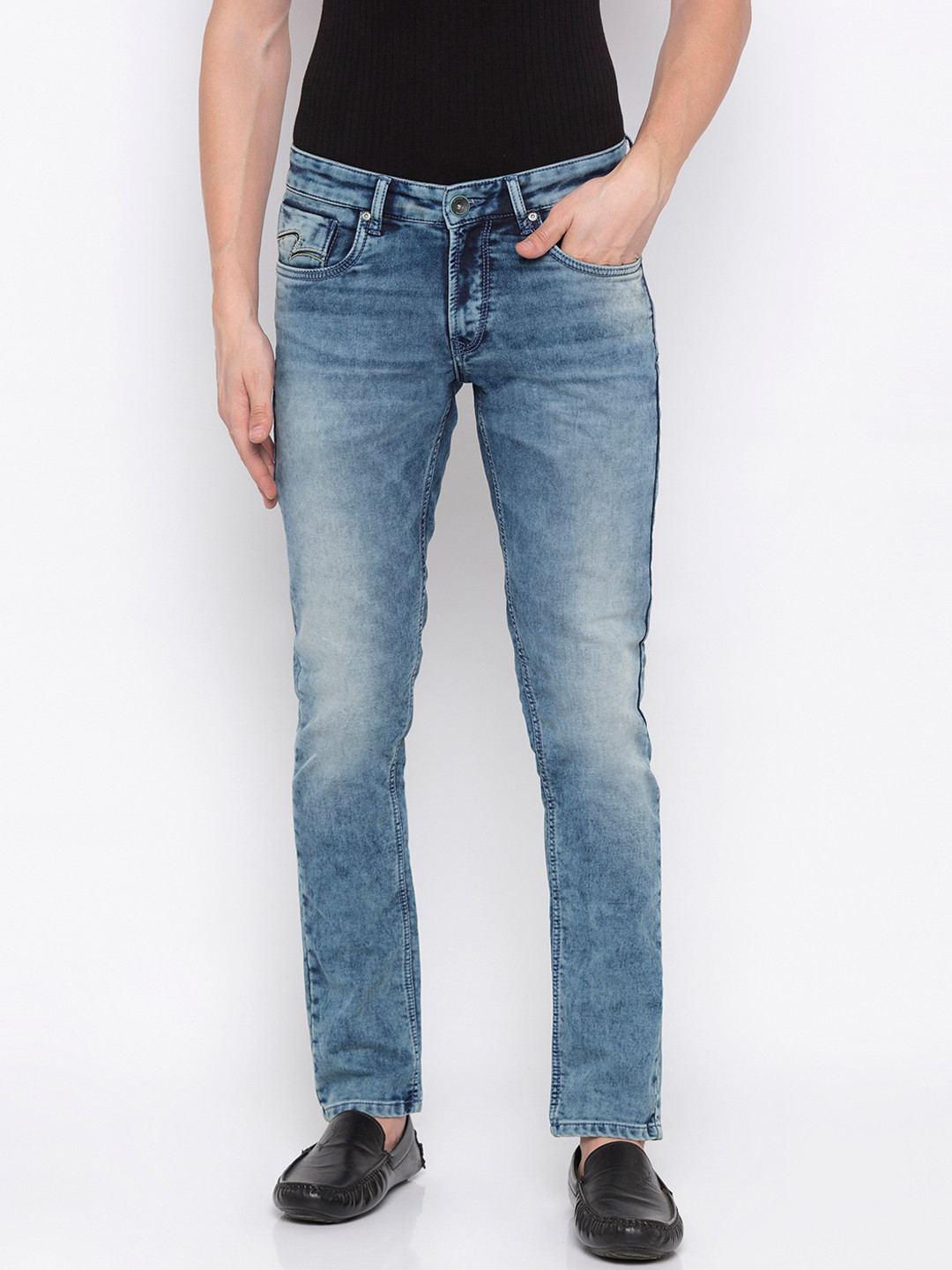 

SPYKAR Men Blue Skinny Fit Low-Rise Clean Look Jeans