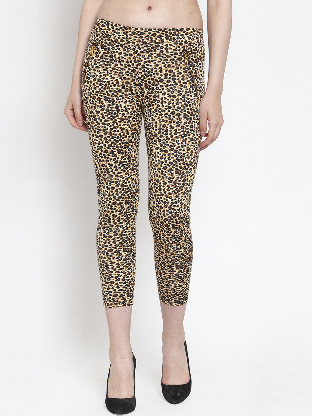 

armure Women Brown & Black Animal Printed Jeggings