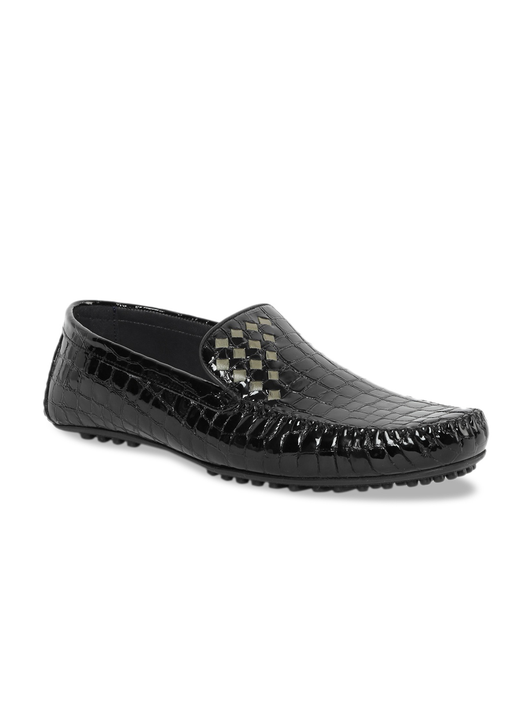 

GABICCI Men Black Leather Loafers