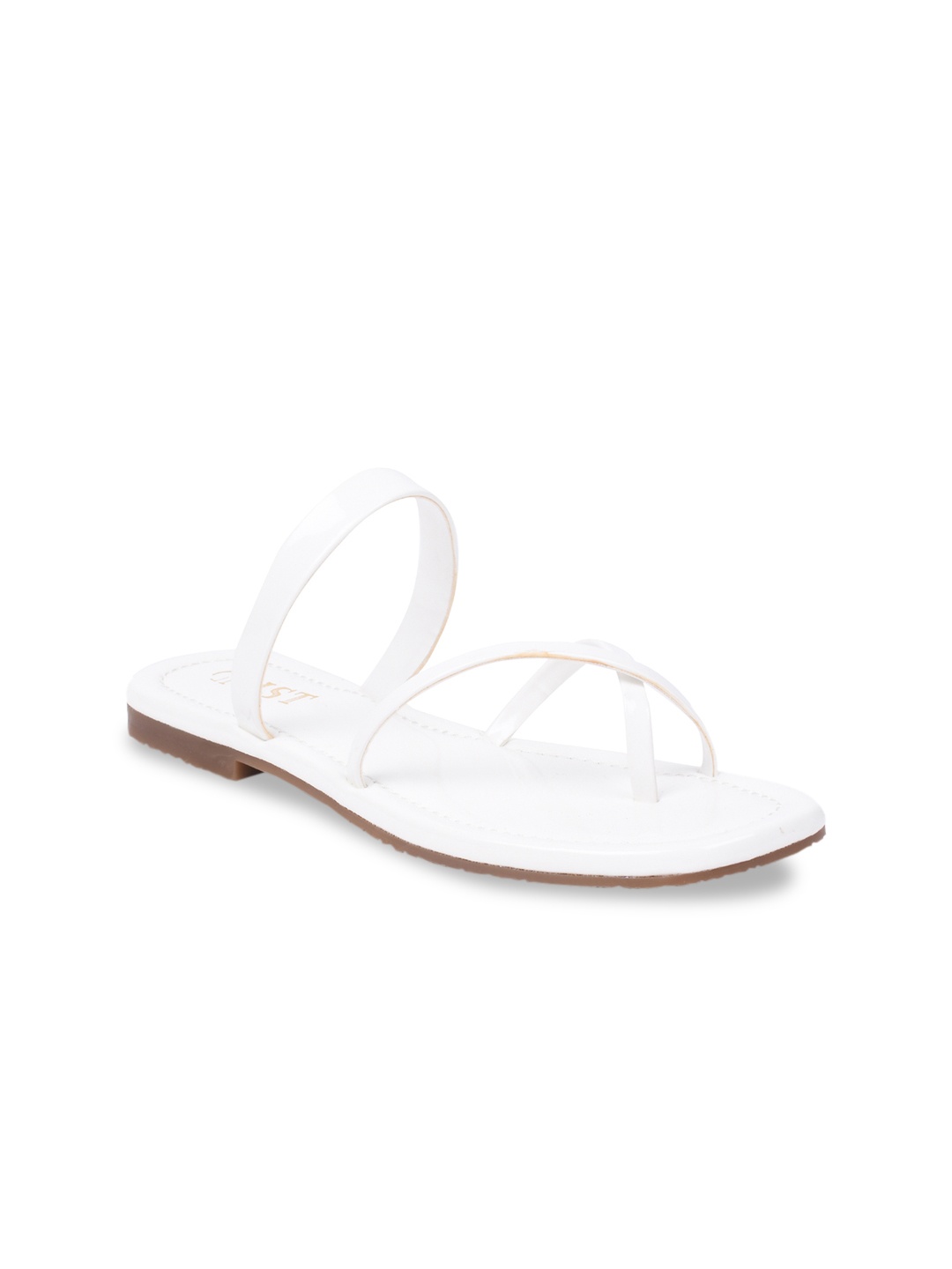 

GNIST Women White Solid Open Toe Flats