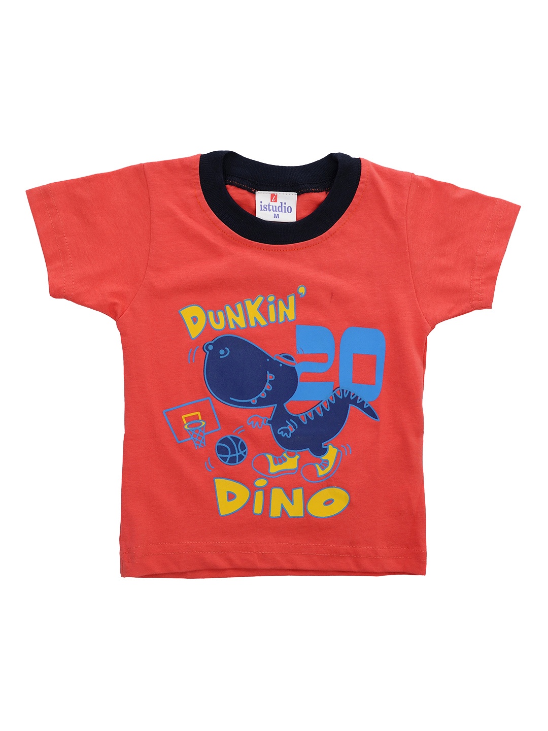

TINY HUG Boys Red & Blue Printed T-shirt with Shorts