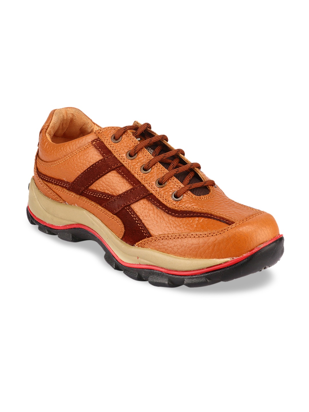 

Red Chief Men Tan Brown Solid Leather Oxfords