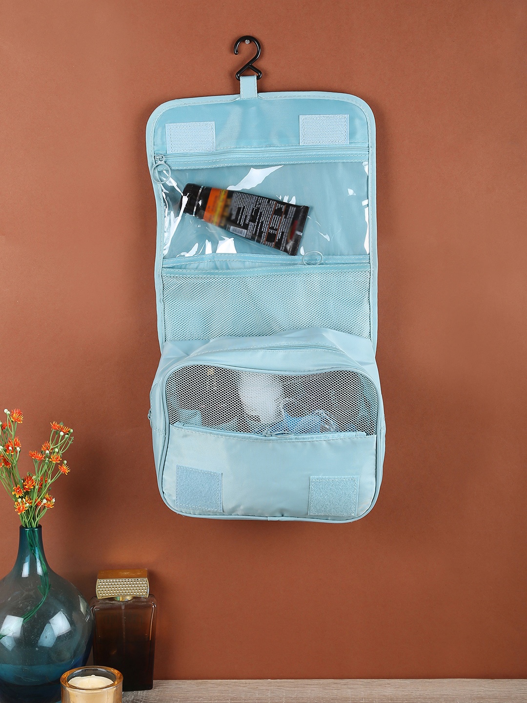 

Cortina Unisex Blue Solid Multi-Utility Fabric Water-Resistant Make-Up Bag