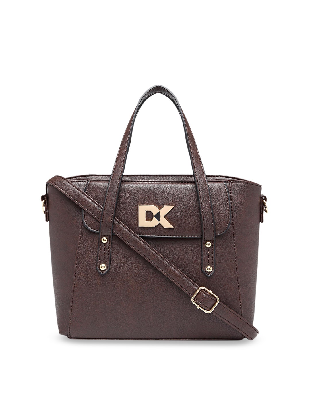 

Diana Korr Coffee Brown Solid Handheld Bag