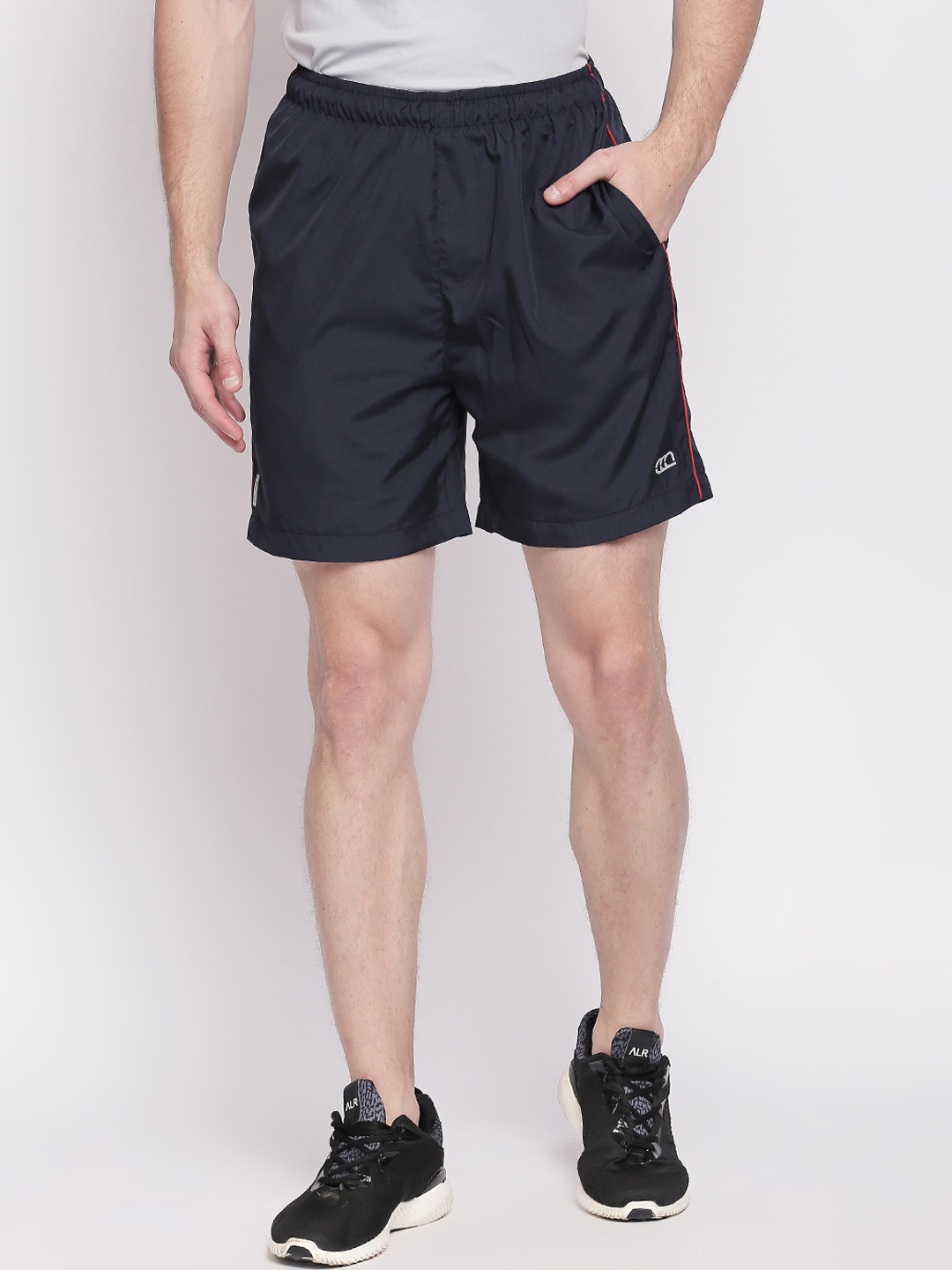 

Ajile by Pantaloons Men Navy Blue Solid Slim Fit Sports Shorts