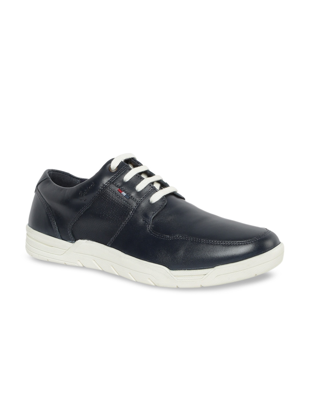 

GABICCI Men Navy Blue Leather Sneakers