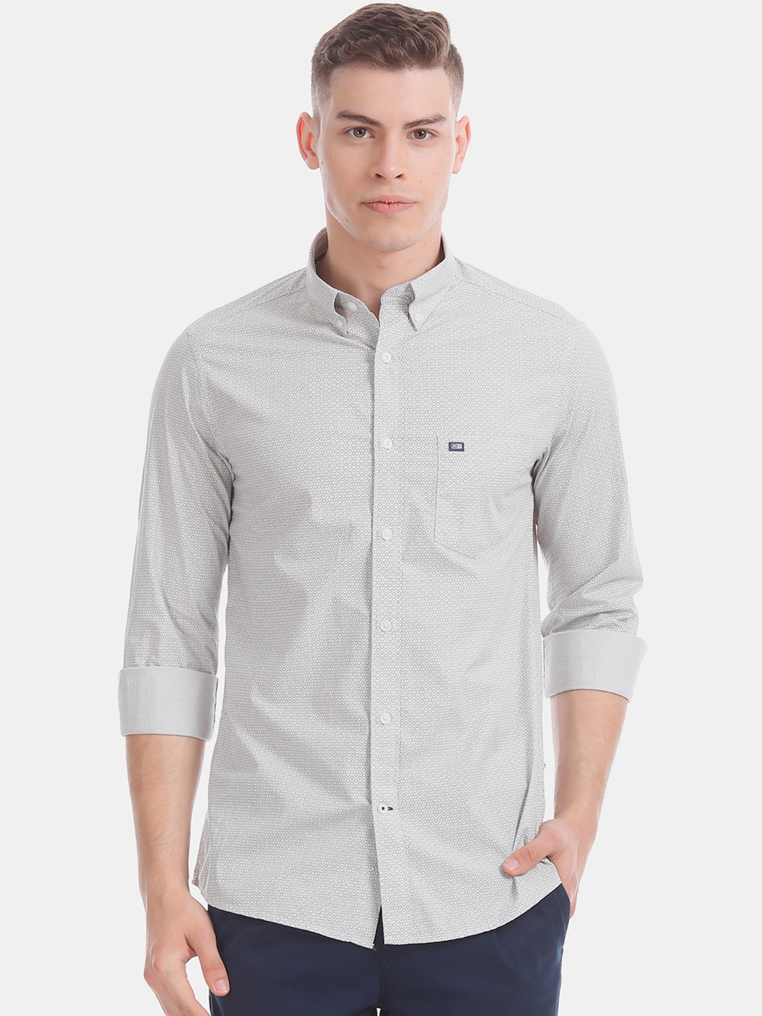 

Arrow Sport Men Grey Slim Fit Printed Casual Shirt