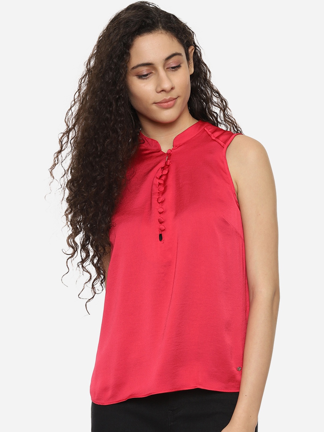Allen Solly Woman Women Red Solid A-Line Top
