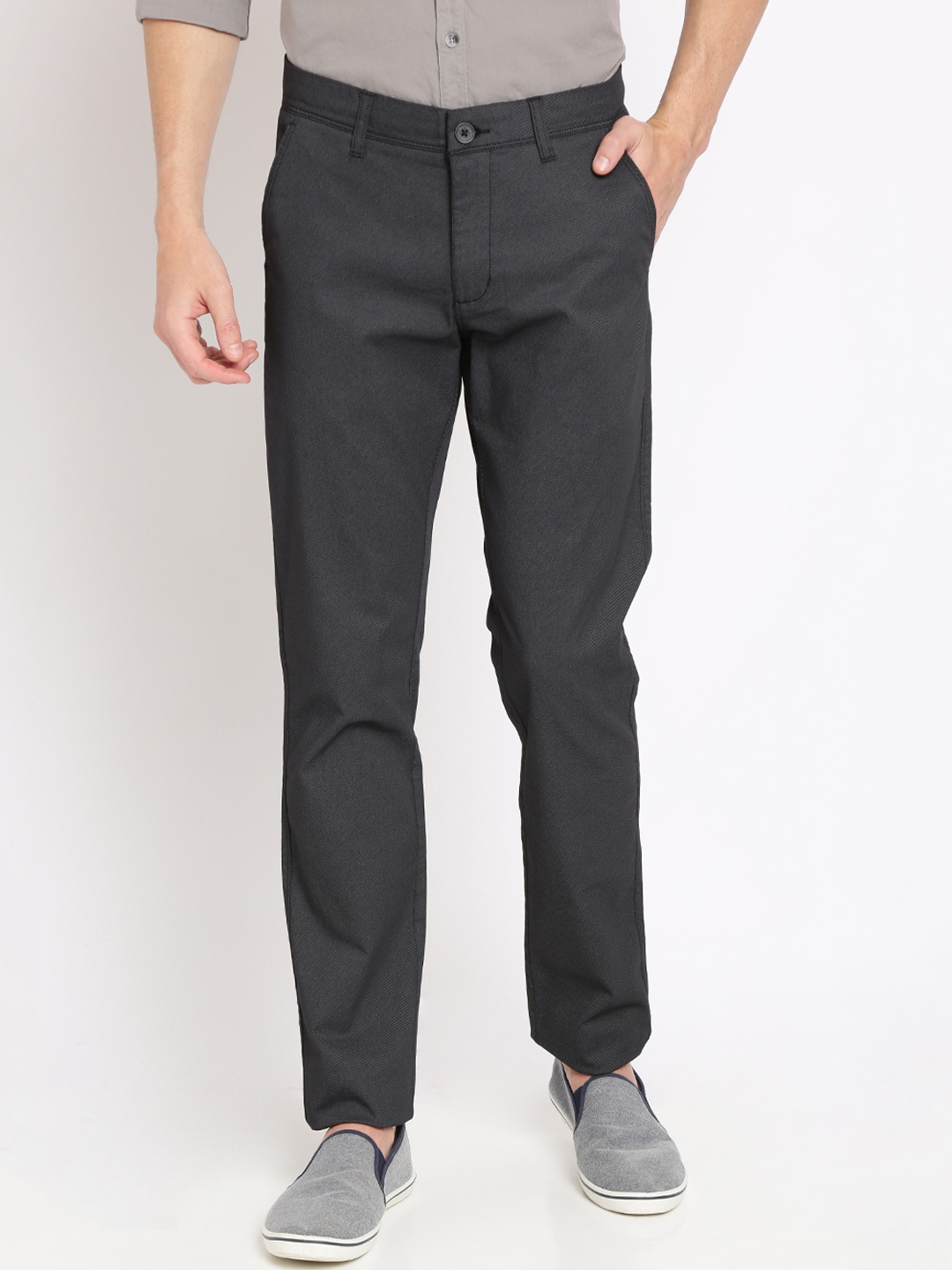 

Crocodile Men Black Smart Slim Fit Solid Regular Trousers