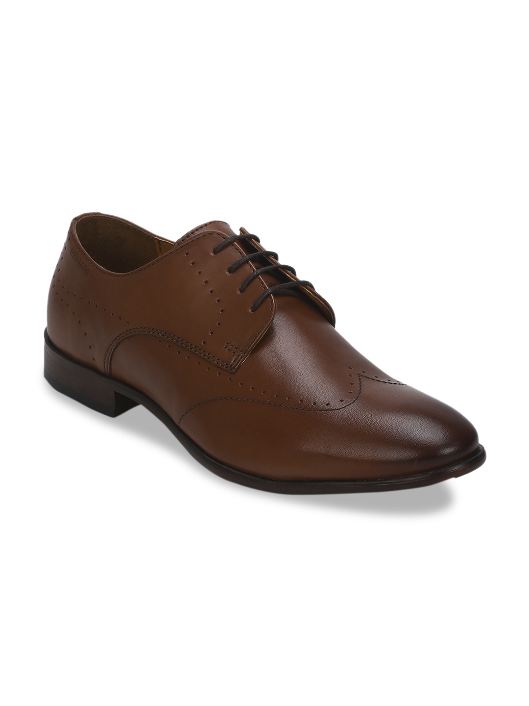 

Red Tape Men Brown Solid Leather Formal Derbys